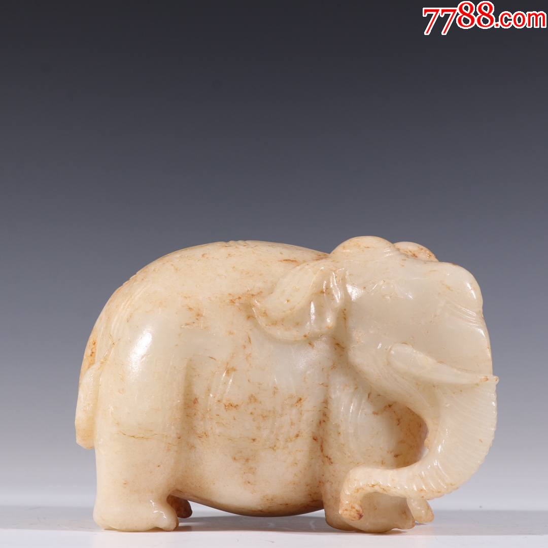 和田玉大象摆件