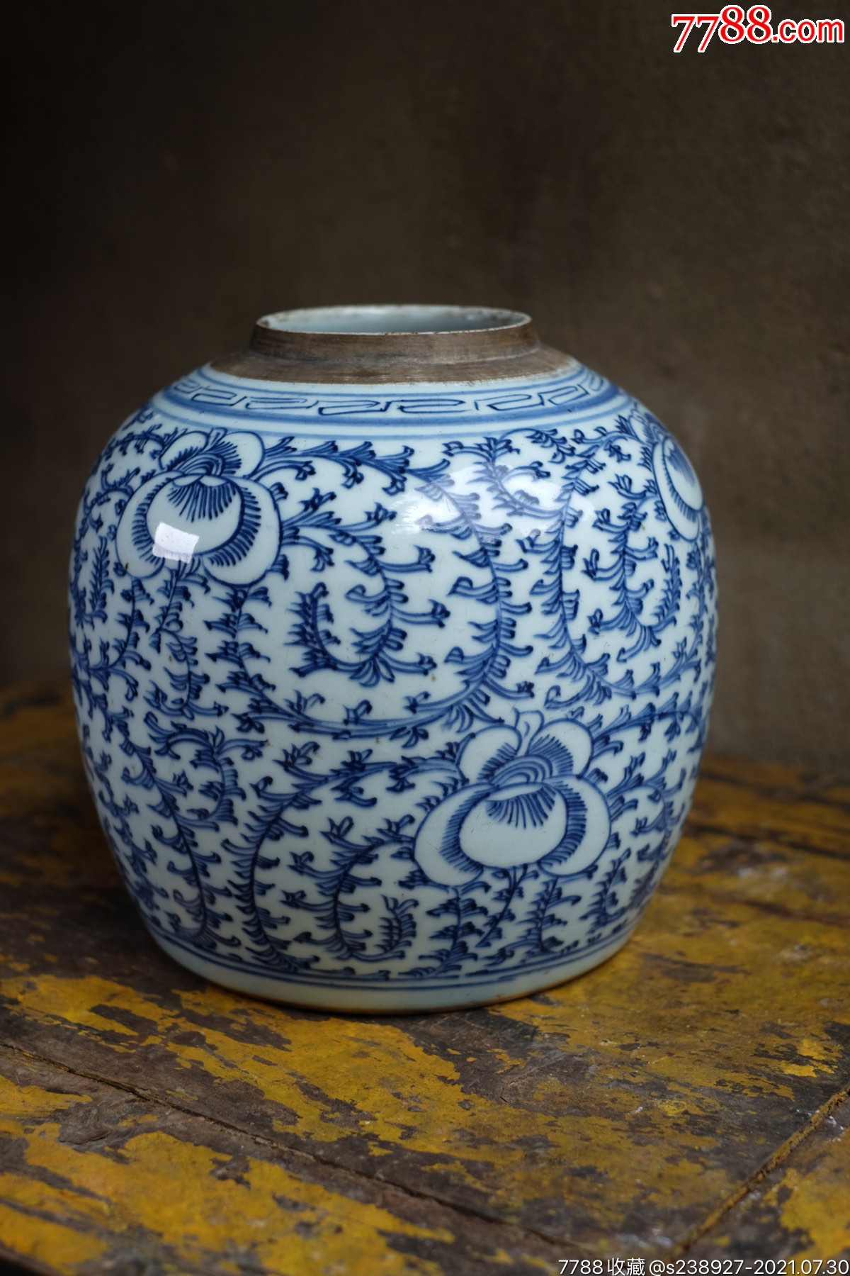 罐体完好清中期缠枝莲纹_彩绘瓷/彩瓷_收藏价格_鉴定交易_7788瓷器网