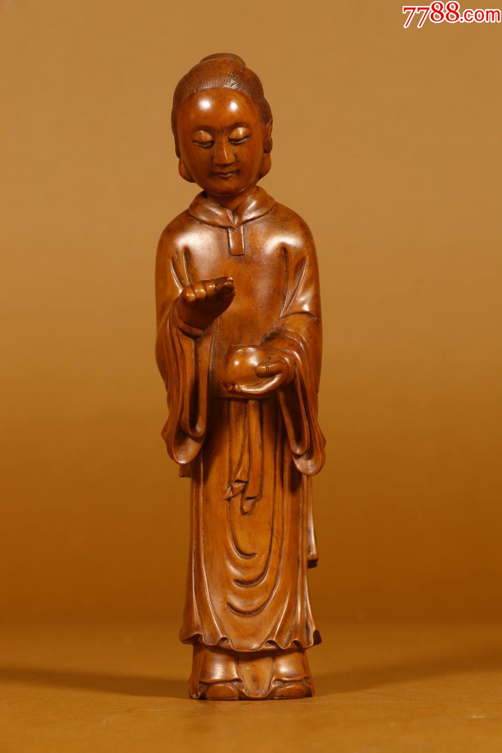 黄杨木仕女立像-价格:2800元-se81744264-其他根雕/木雕-零售-7788