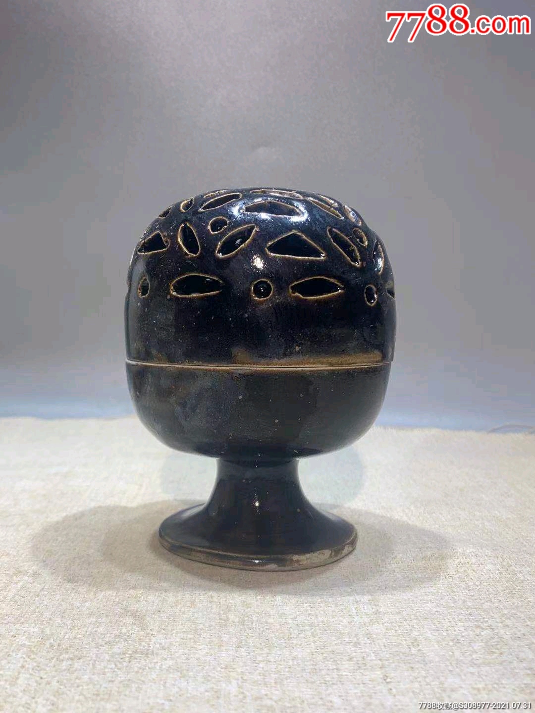 宋代黑釉香薰炉_黑瓷/天目瓷_第1张_7788瓷器