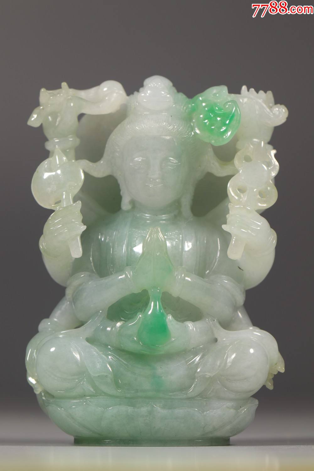 翡翠十臂观音坐像