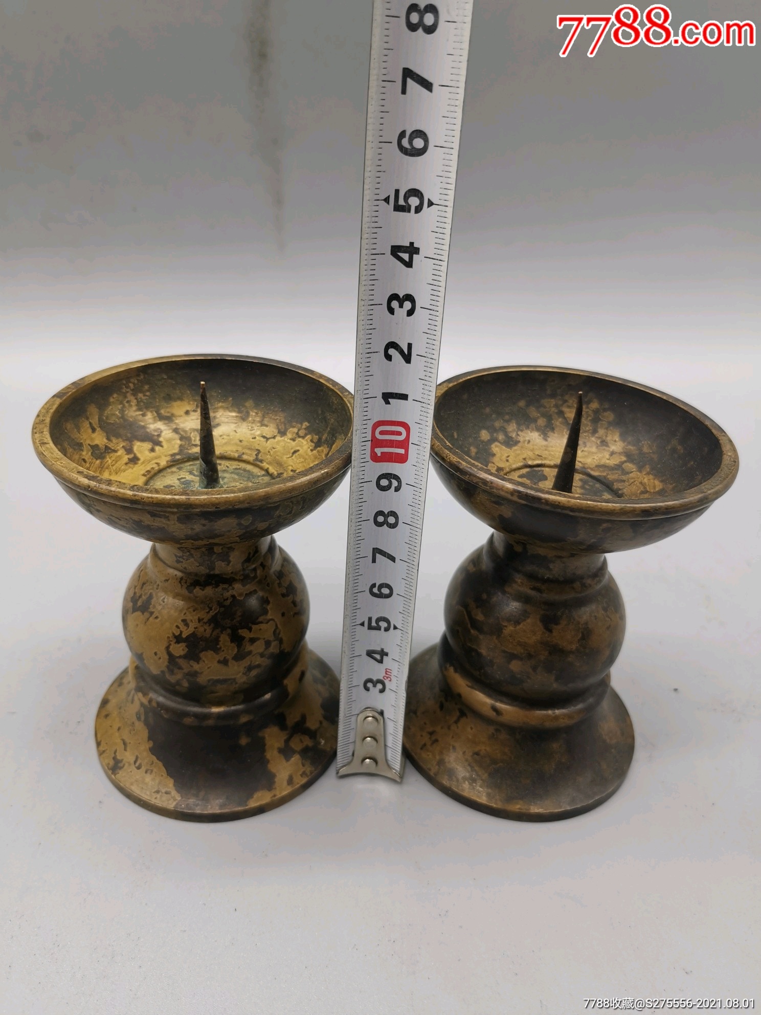 铜烛台一对_铜杂件_图片鉴别_收藏价格_7788寿山石收藏