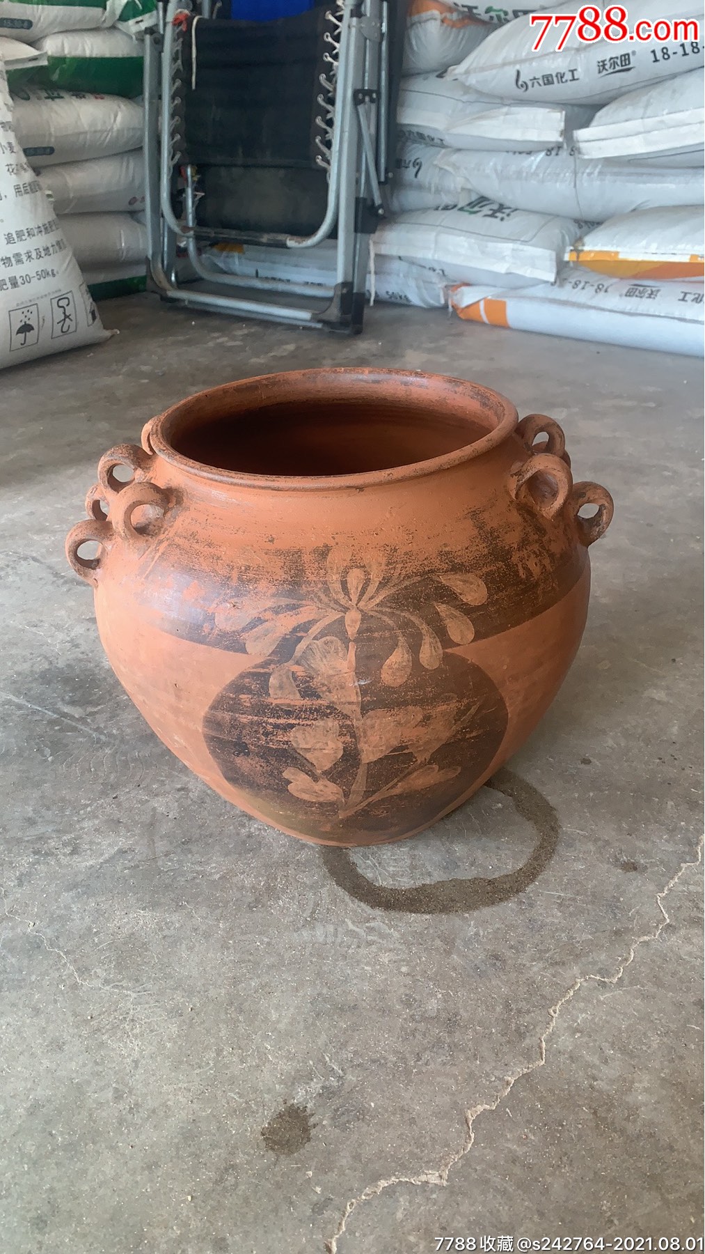 清代彩陶文房卷缸共十个耳朵十全十美可放客厅书房