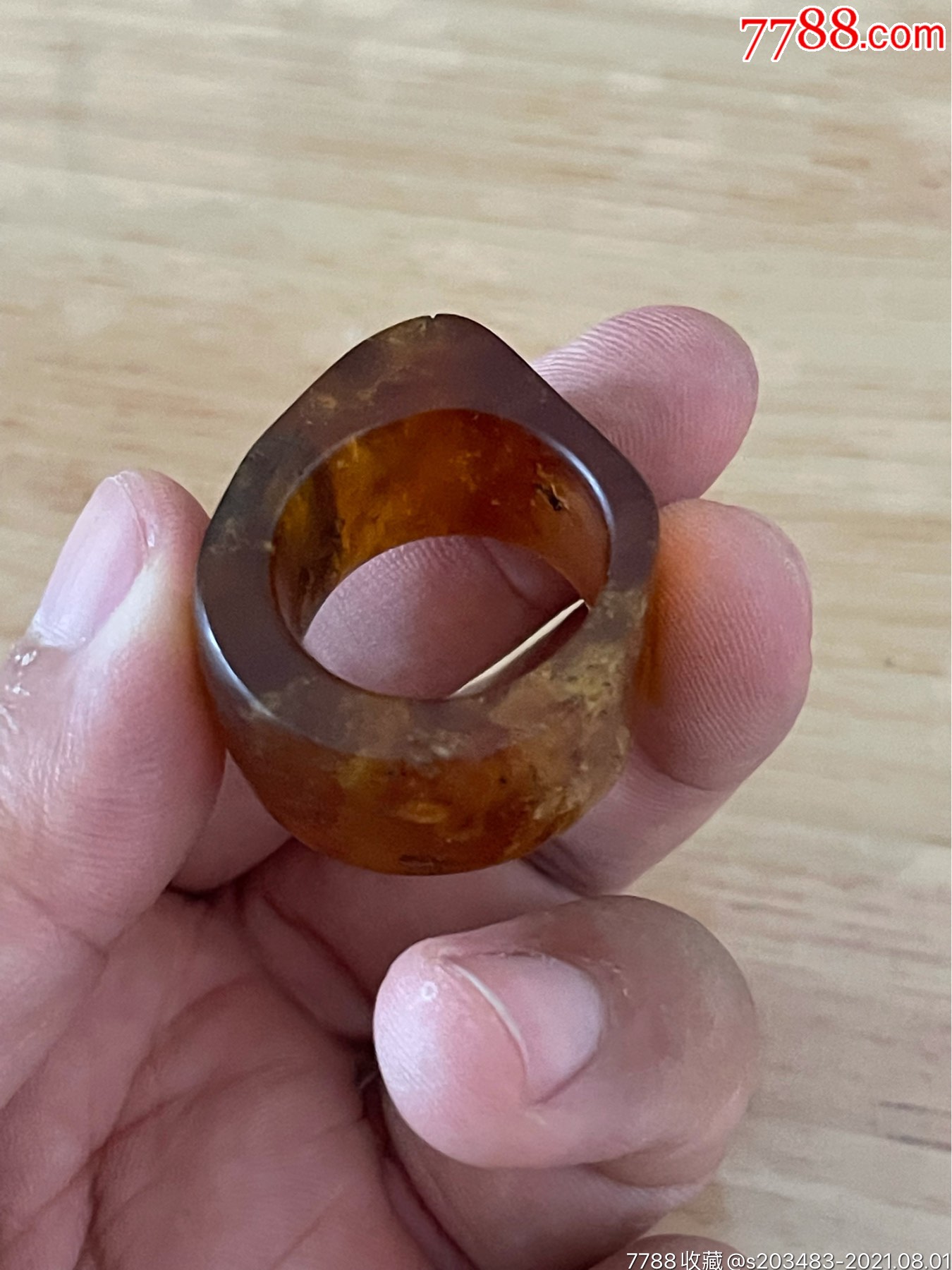 琥珀扳指戒指饰品