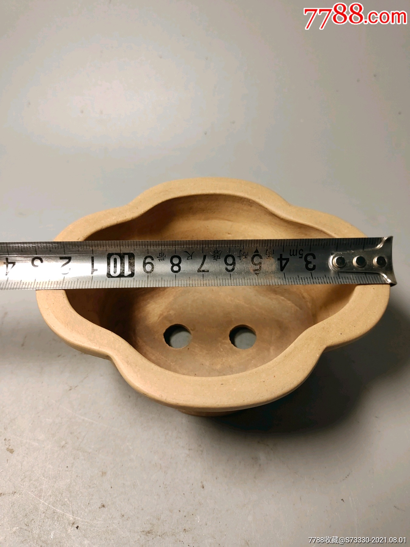 80-90年代,中国宜兴紫砂一厂,海棠口紫砂小花盆