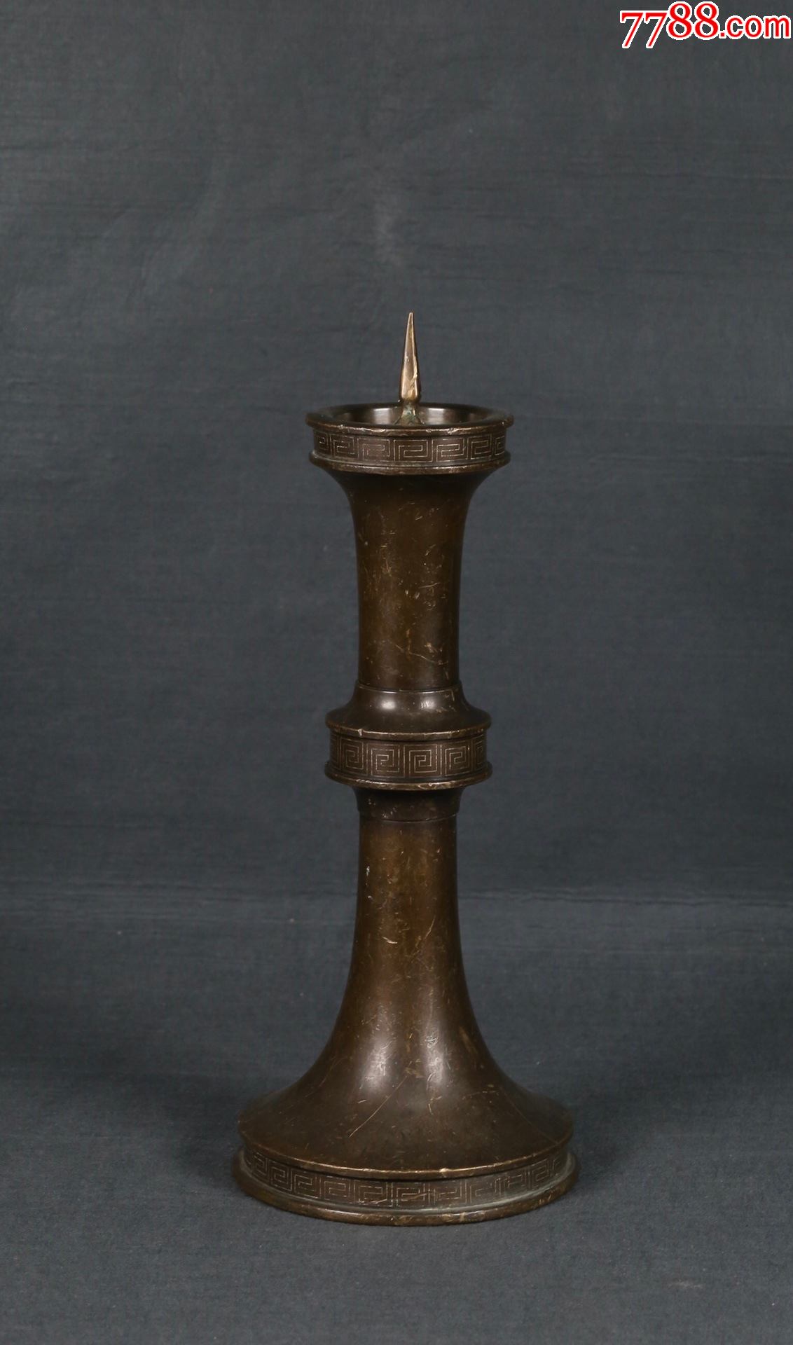 旧藏老铜烛台一只