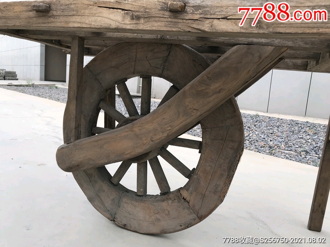 老榆木独轮车,老推车,木轮设计,简单精巧,传统的榫卯设计,用料厚实
