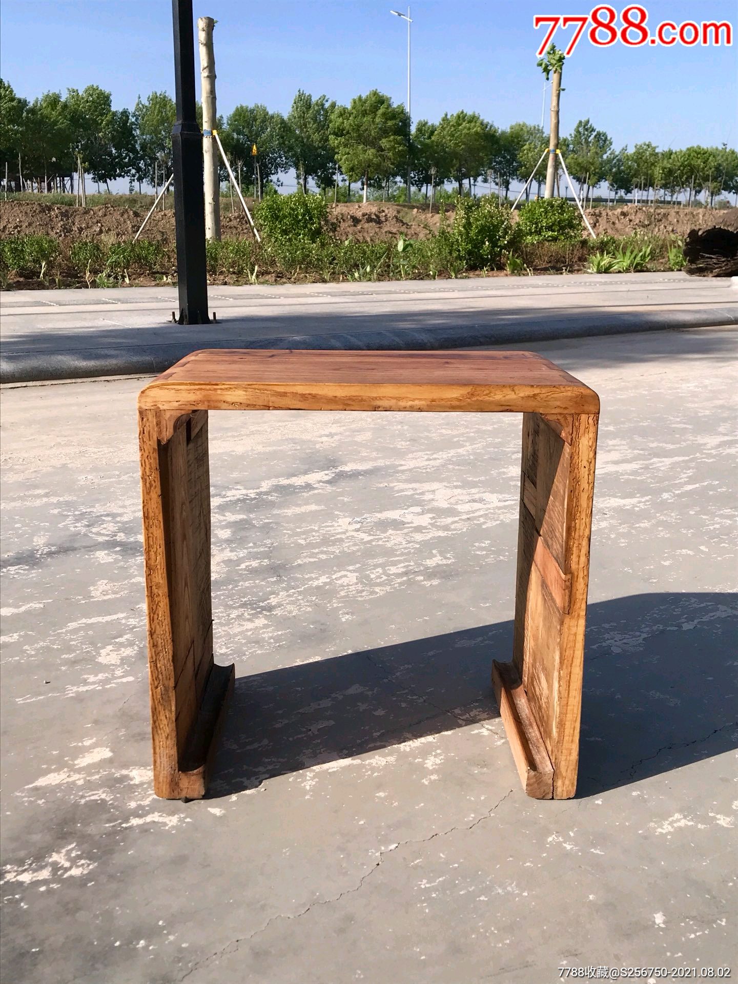 老榆木老门板内卷琴凳小茶几风化纹自然雅致清新尺寸503050