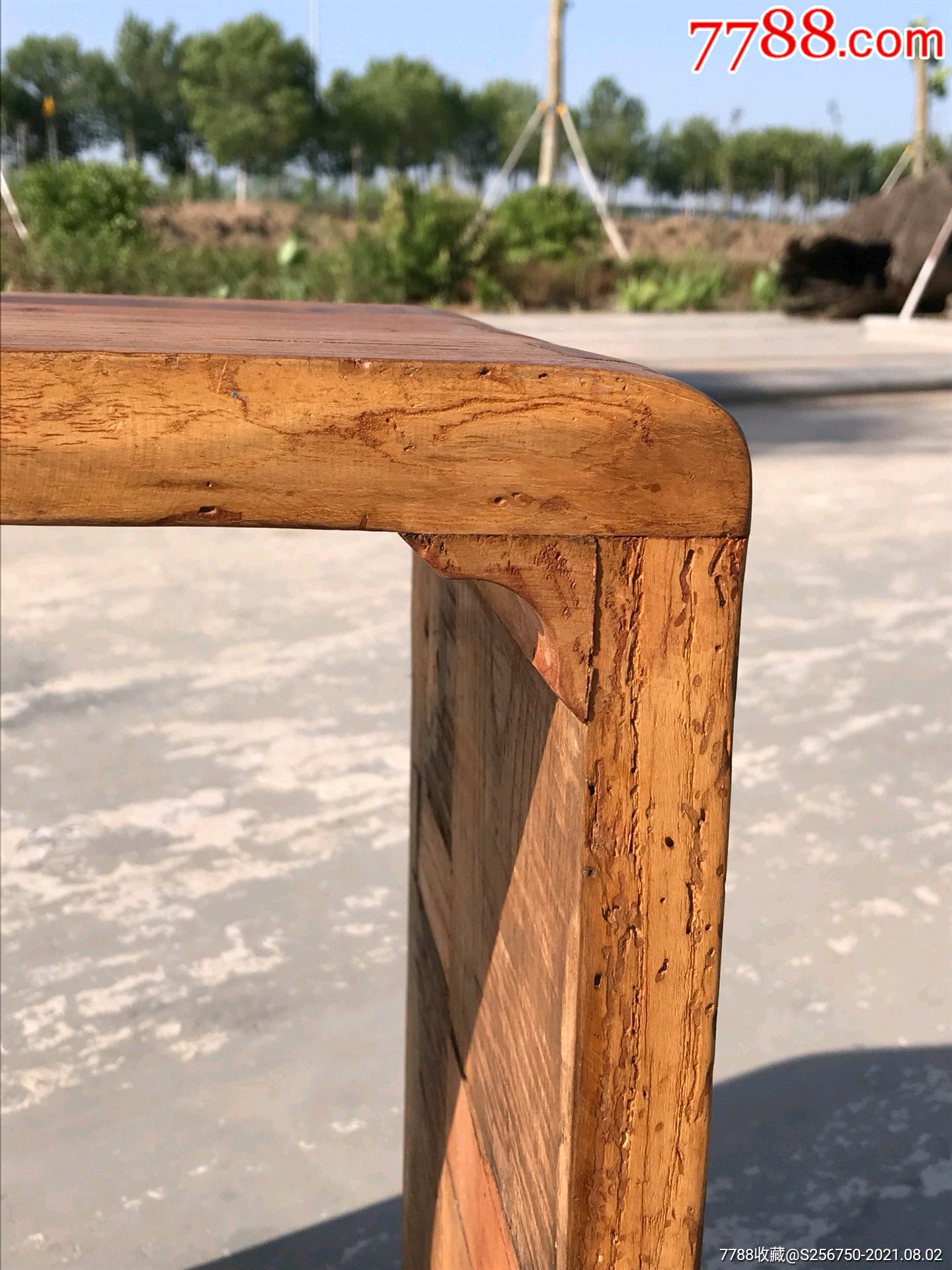 老榆木老门板内卷琴凳小茶几风化纹自然雅致清新尺寸503050