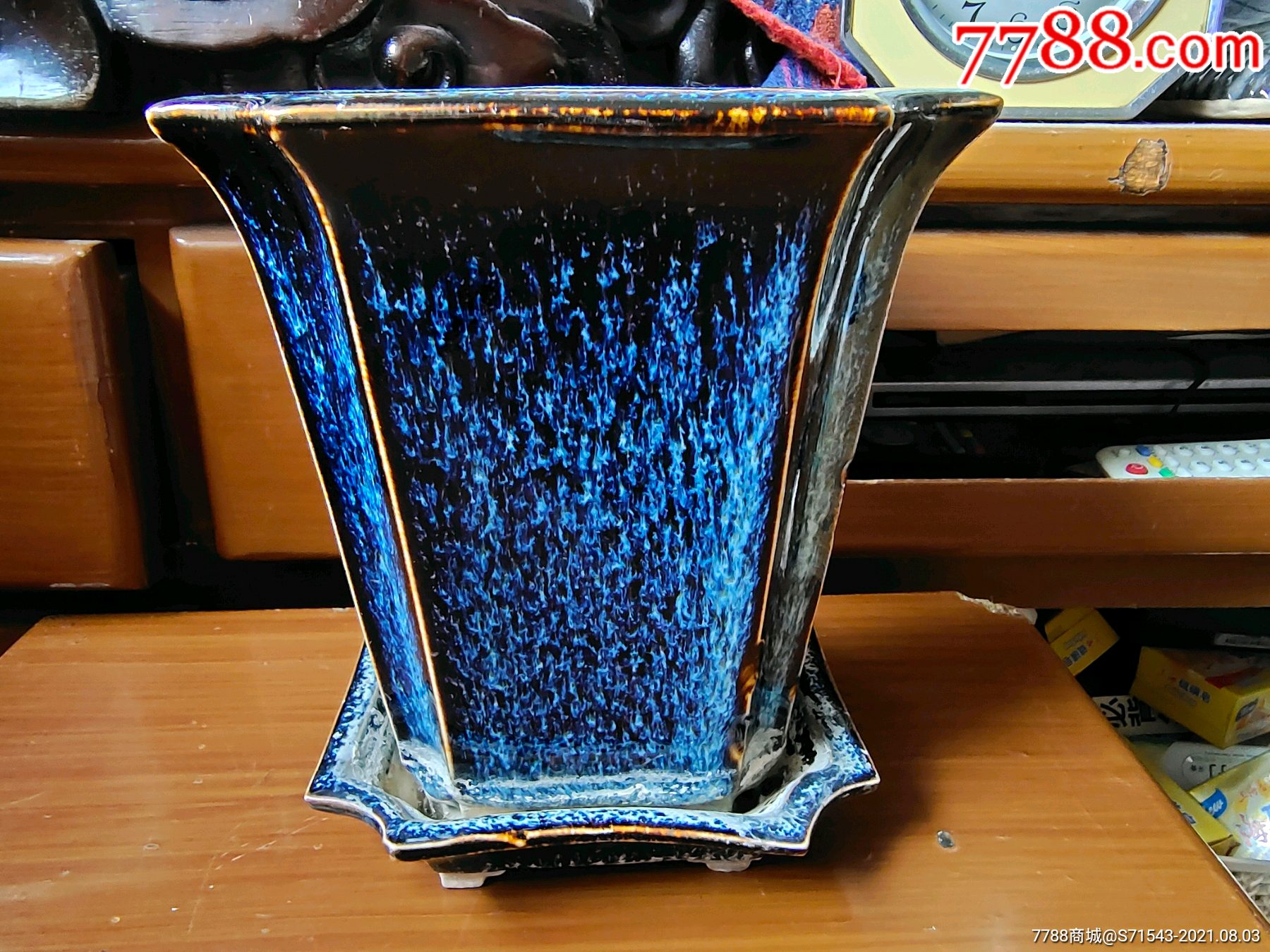 石湾钧釉兰花盆