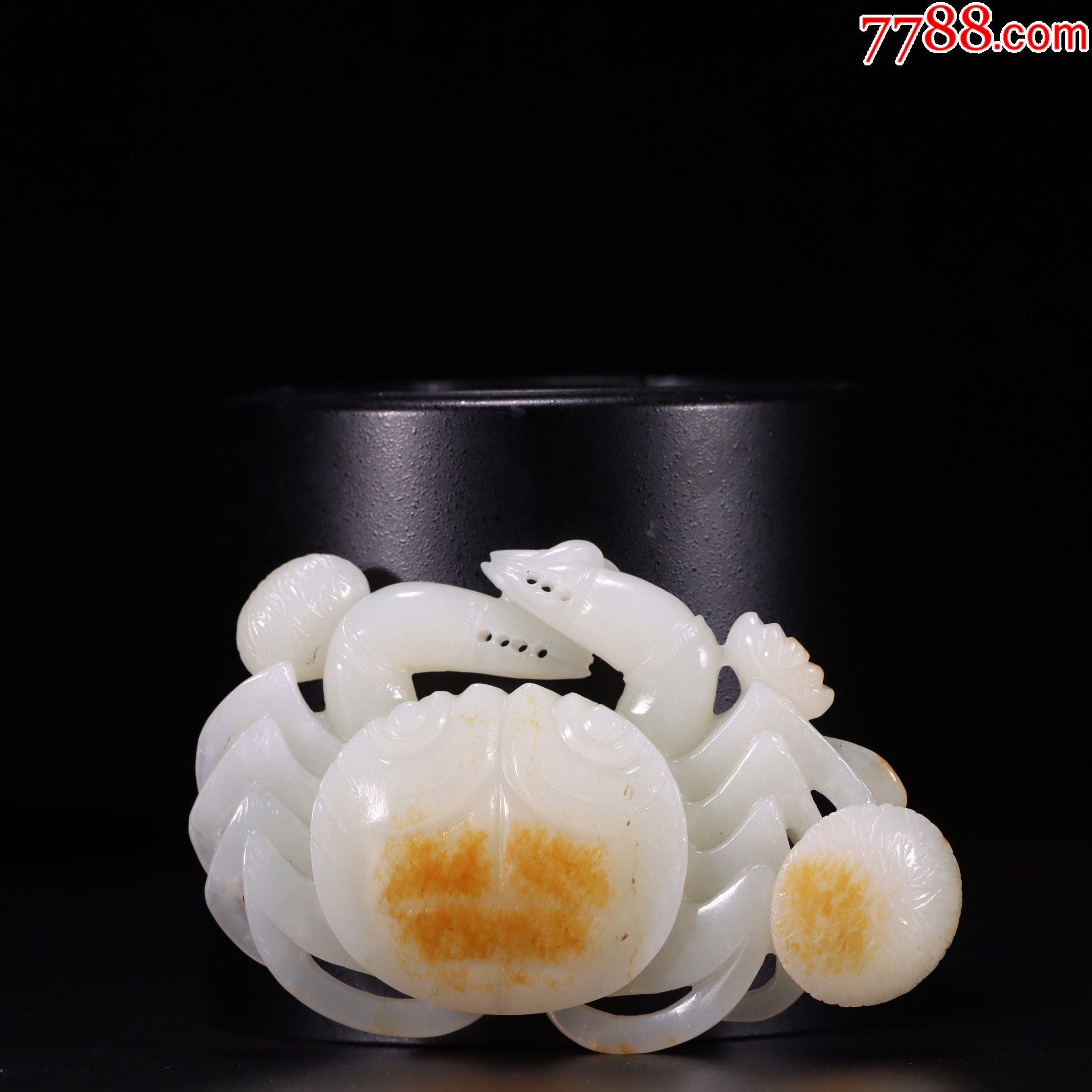 和田玉八方来财螃蟹把件