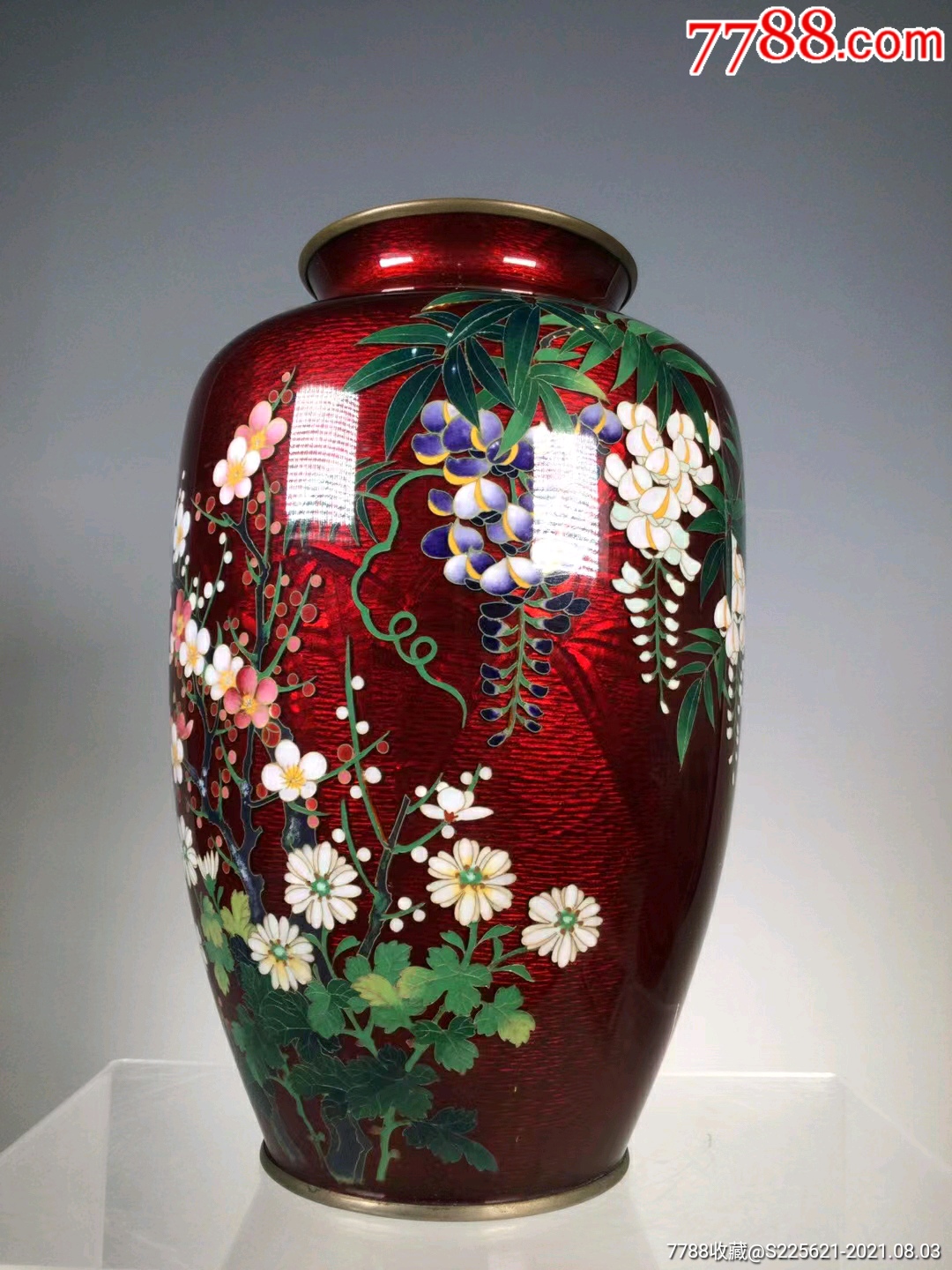 七宝烧花卉纹瓶