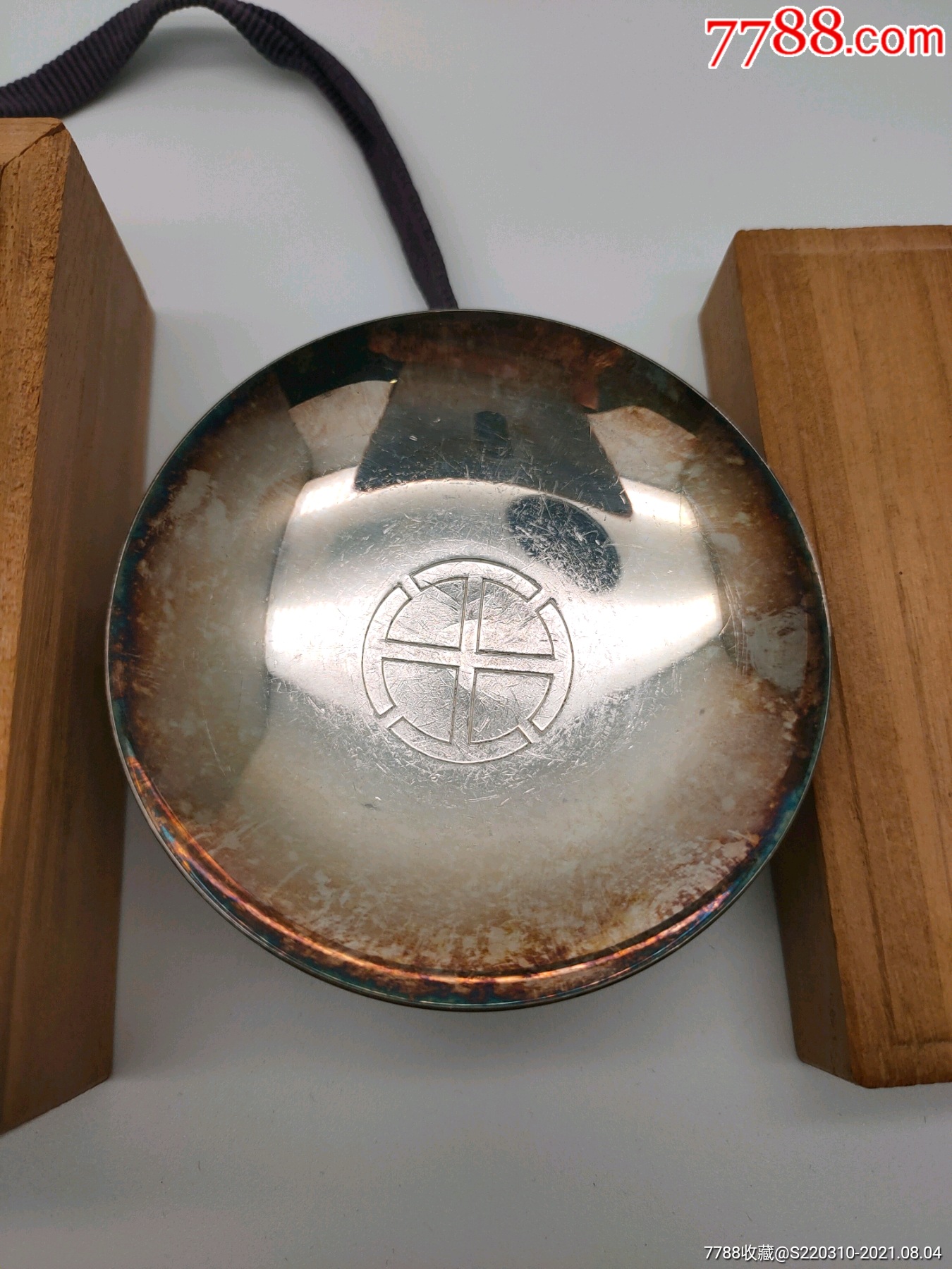 银杯纯银杯日本银杯昭和时期裕仁天皇行幸纪念银杯一对银杯五彩包浆带