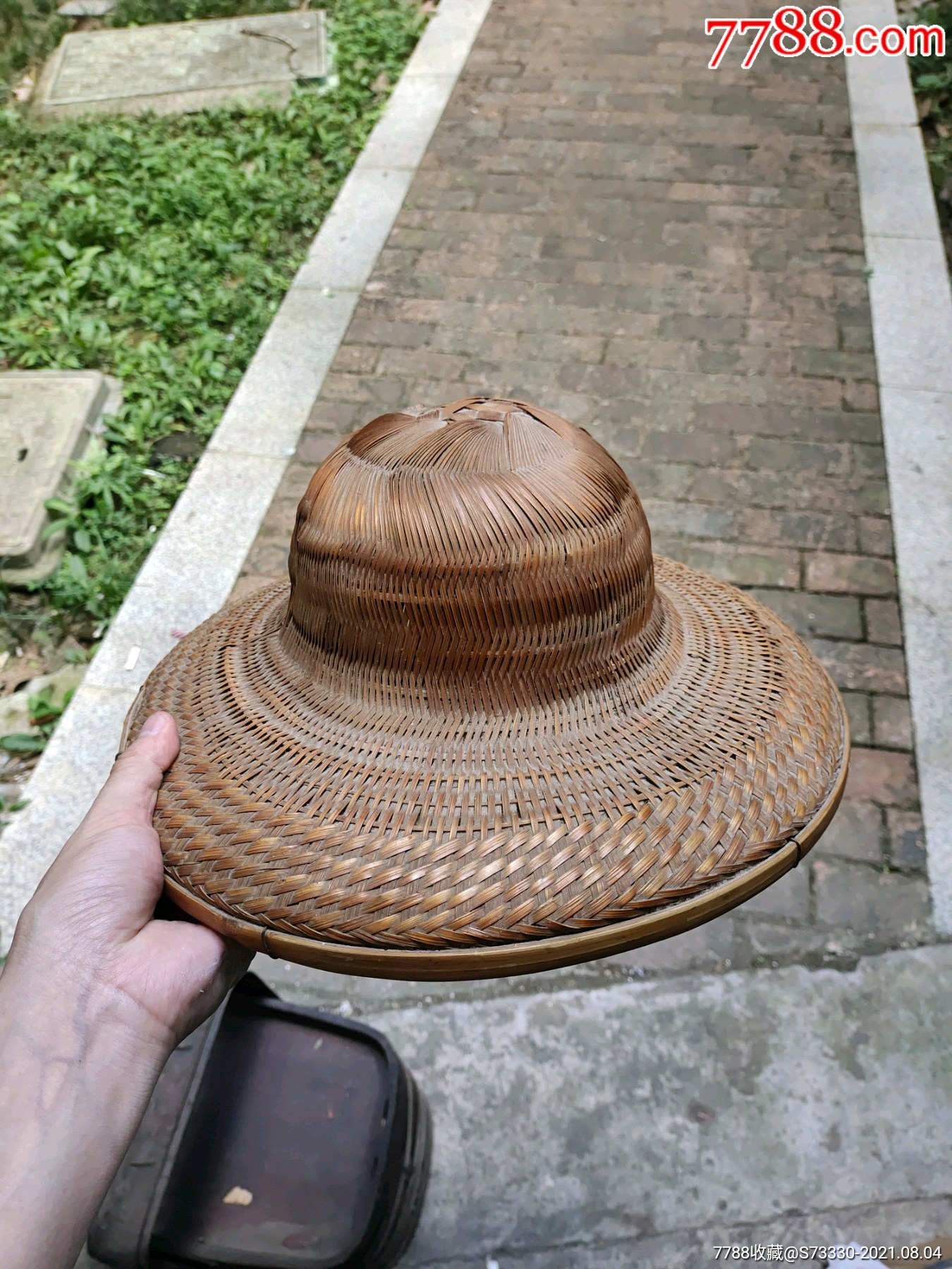 怀旧老物件民俗收藏民国左右竹编帽子一只