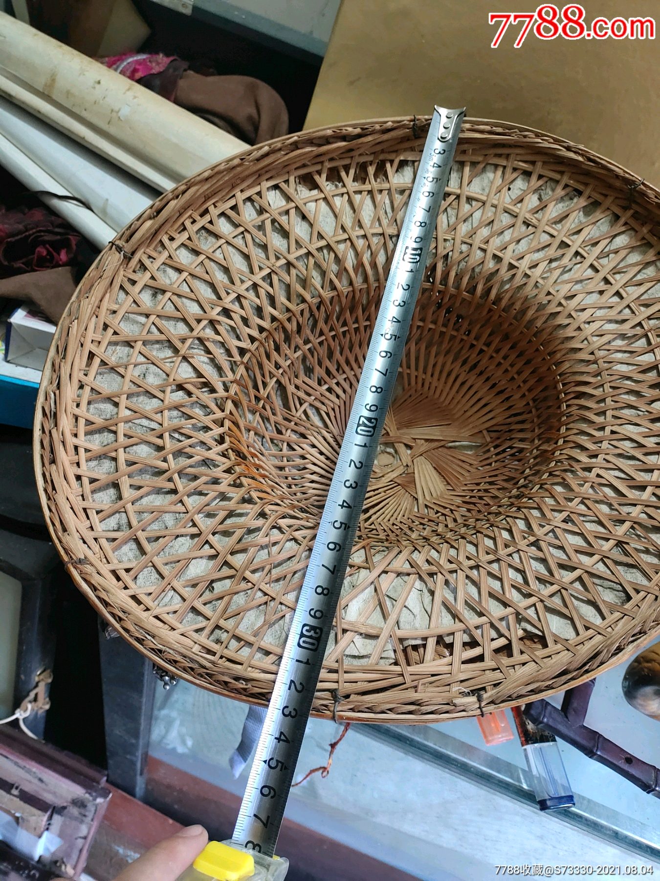 怀旧老物件民俗收藏民国左右竹编帽子一只