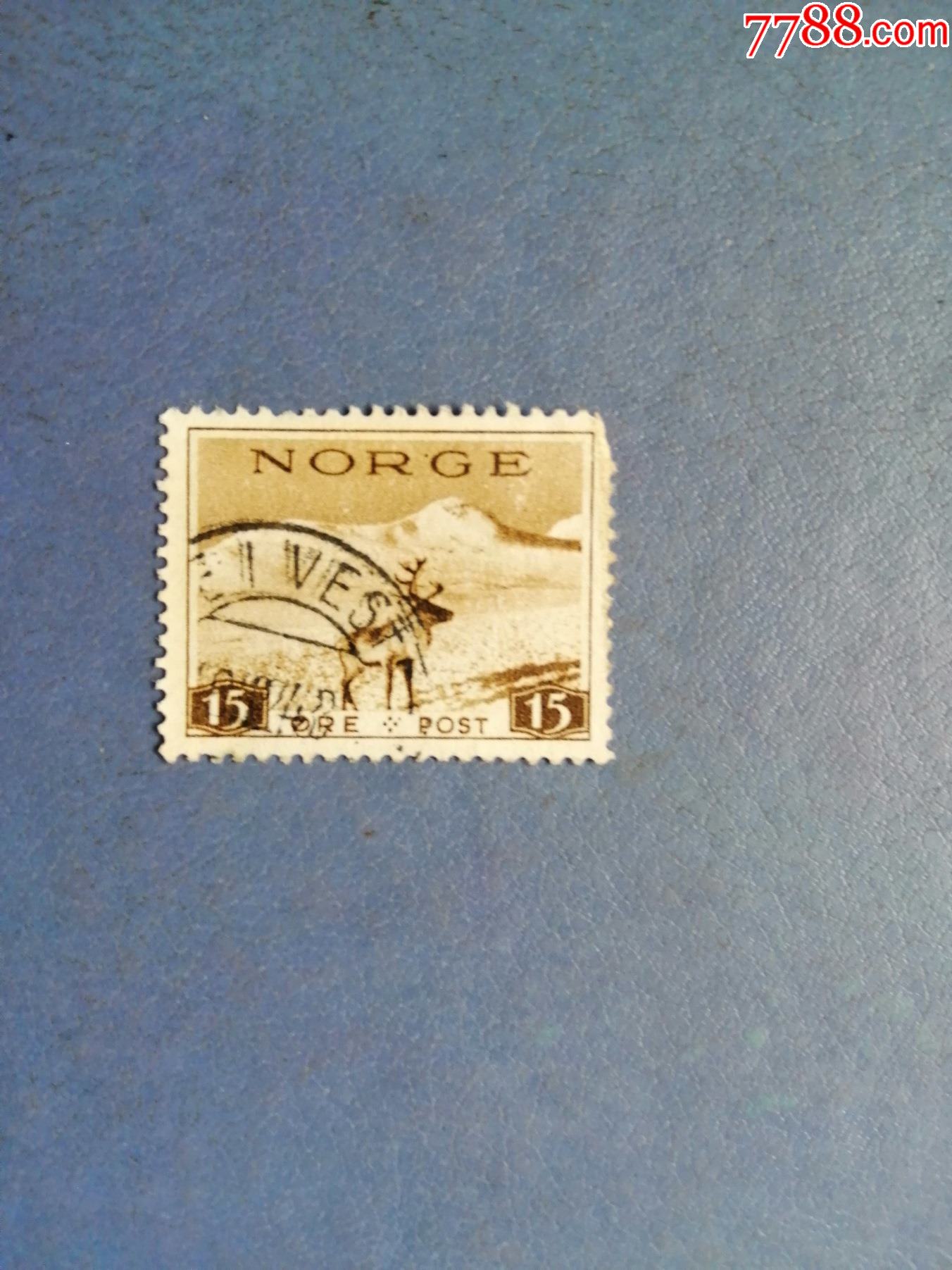 挪威邮票1938年鹿信销票