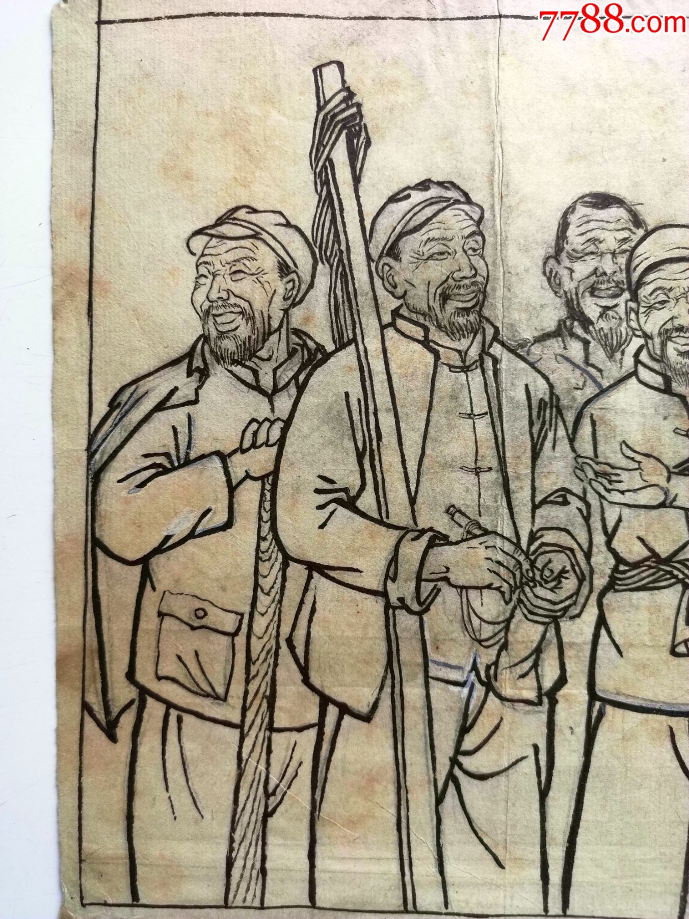 包老包真文革手绘连环画或者插图稿原稿《老当益壮》