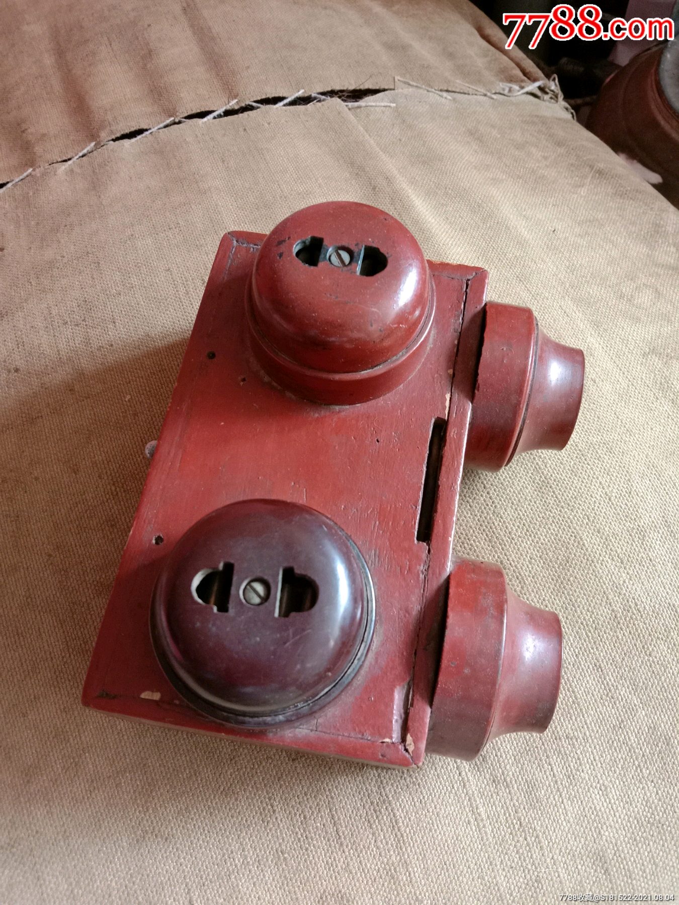 老插板老插座电灯电器线板收藏工业风vintage如图,所见即所得-其他