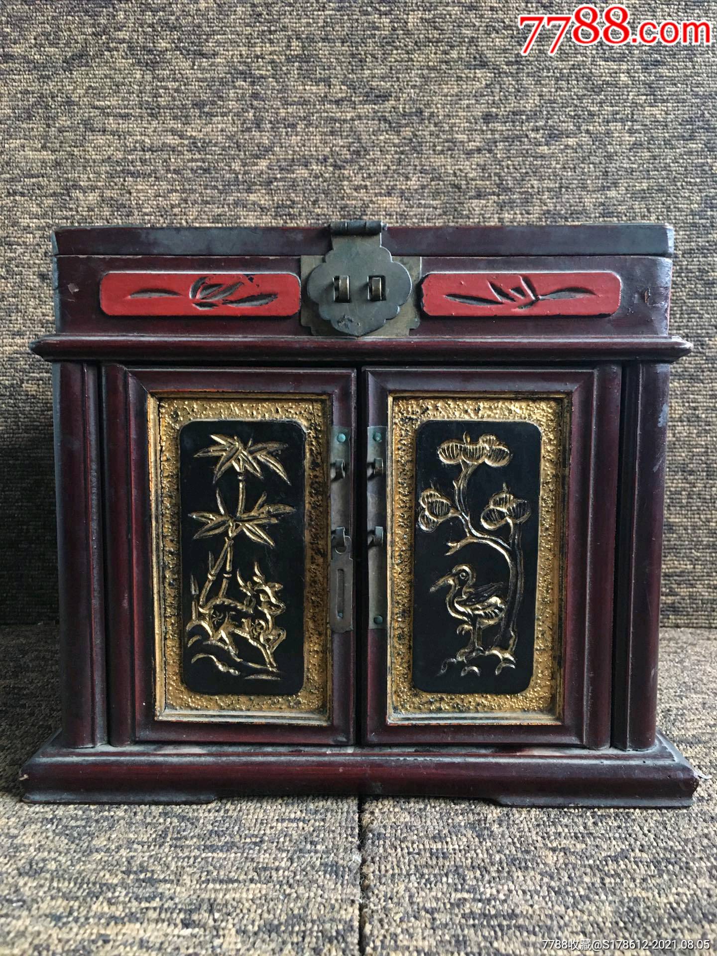 清代大户人家女眷所用梳妆盒一盖双镜双门双屉套盒完美搭配独具匠心