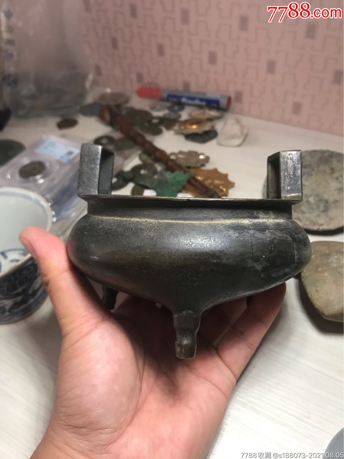 清早期大型铜香炉一个