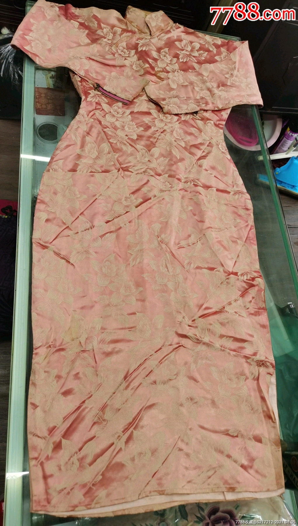 民国时期真丝绸缎面料老旗袍古董旗袍