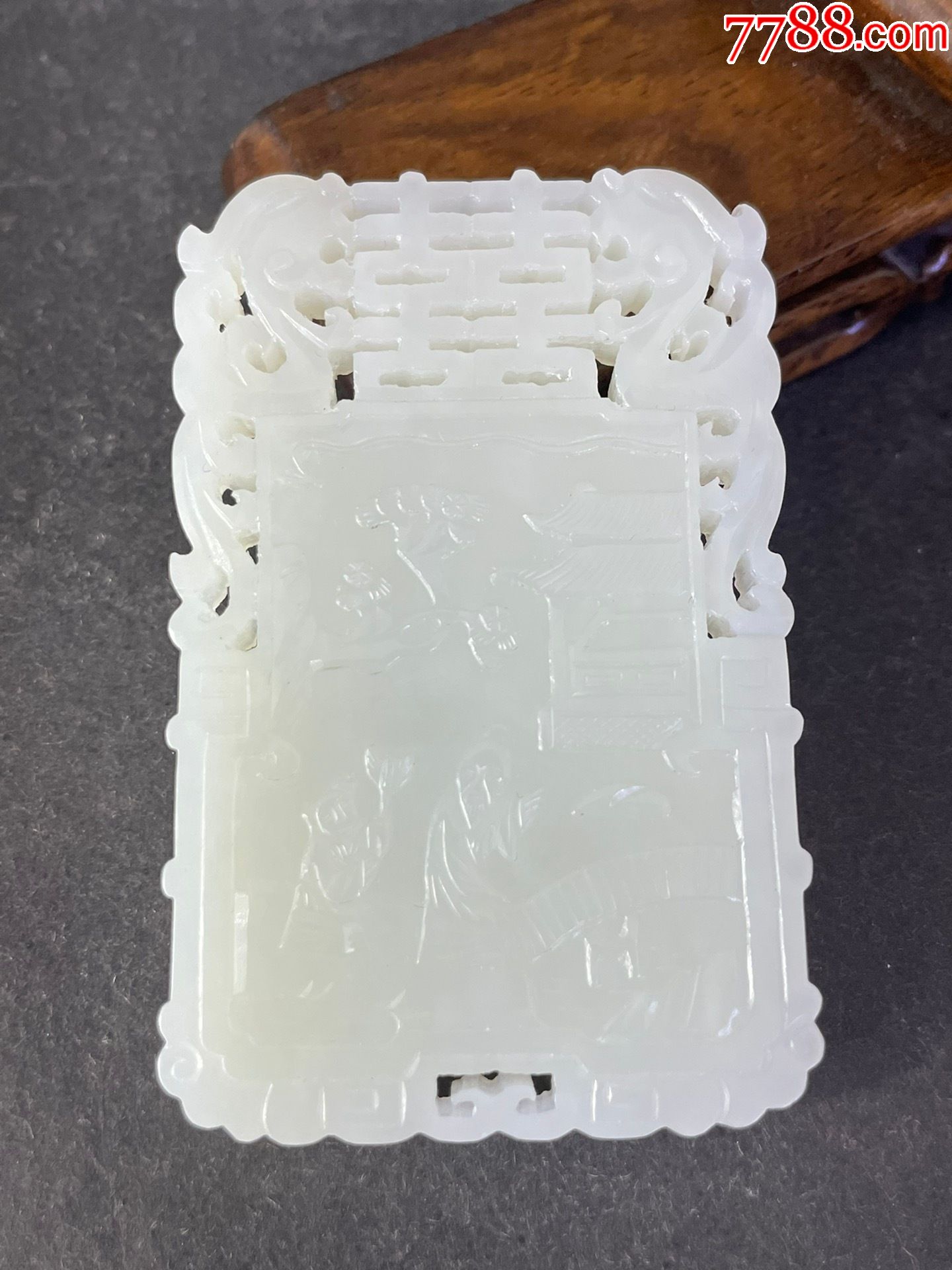 和田玉松下老人子冈玉牌