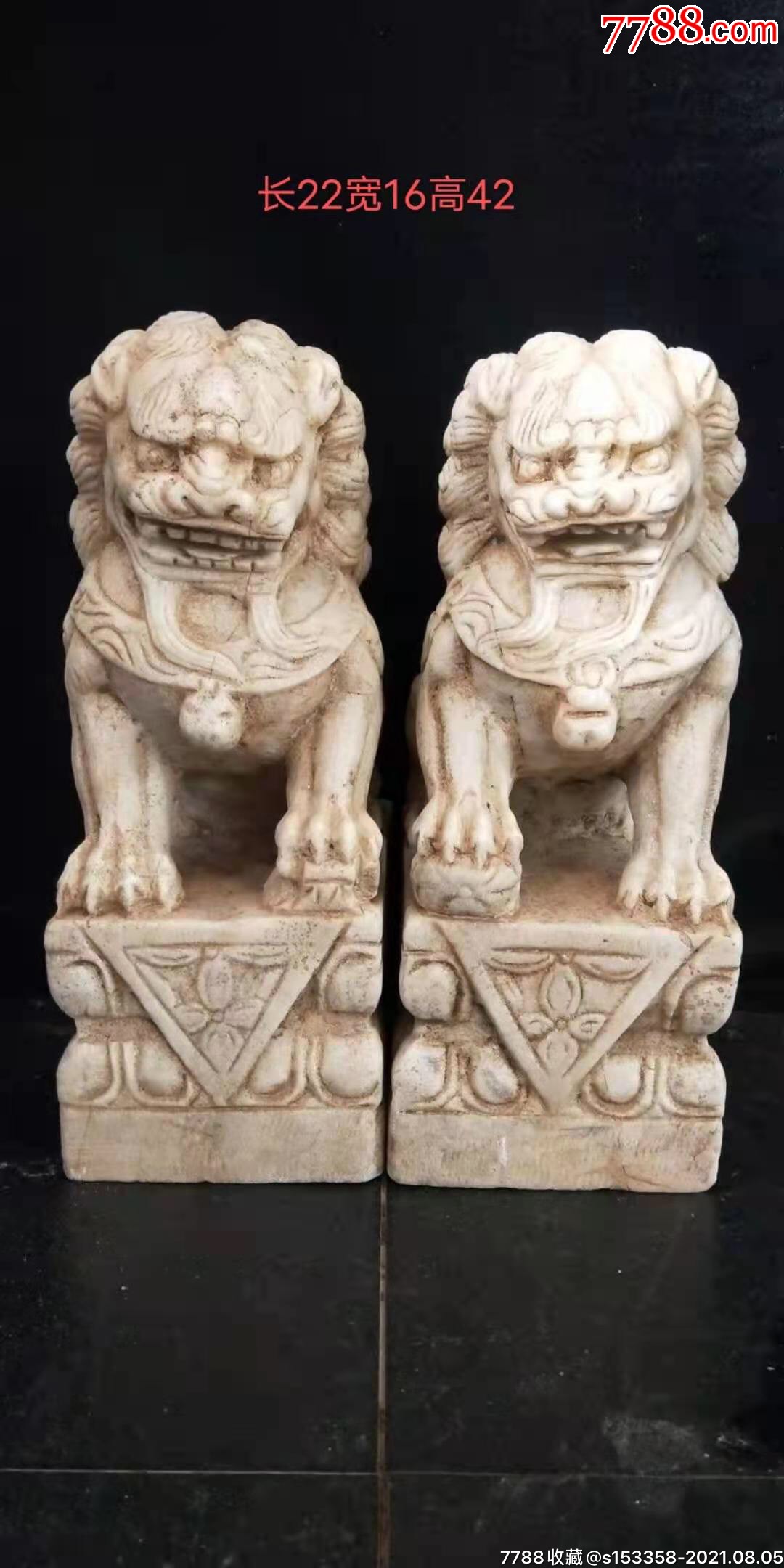 汉白玉案头狮精品汉白玉狮子一对,-价格:2600元-se81843133-石狮/石