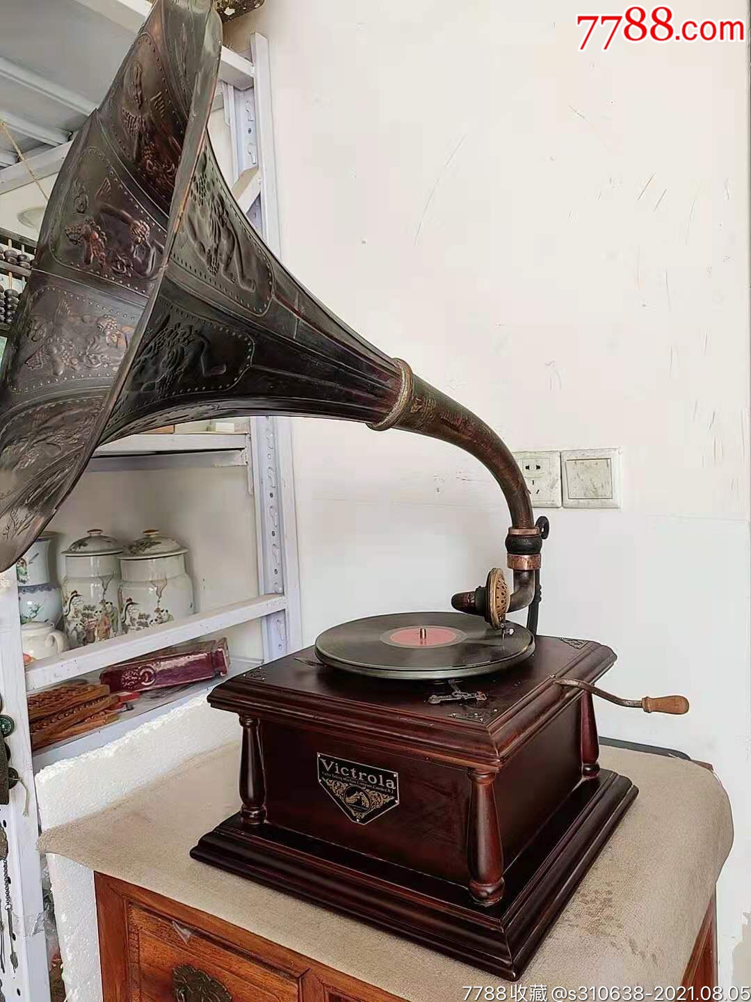 美国胜利牌纯铜大喇叭留声机9_老唱机/留声机_图片收藏_回收价格_7788