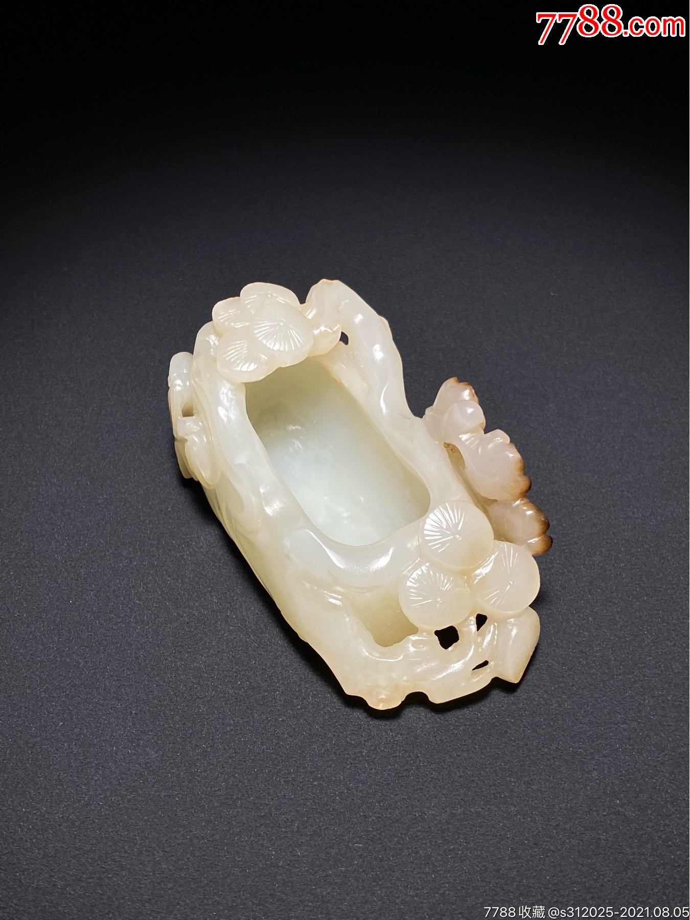 清和田玉籽料脂白玉松竹梅岁寒三友水呈文房摆件古玉老玉明清玉古玩