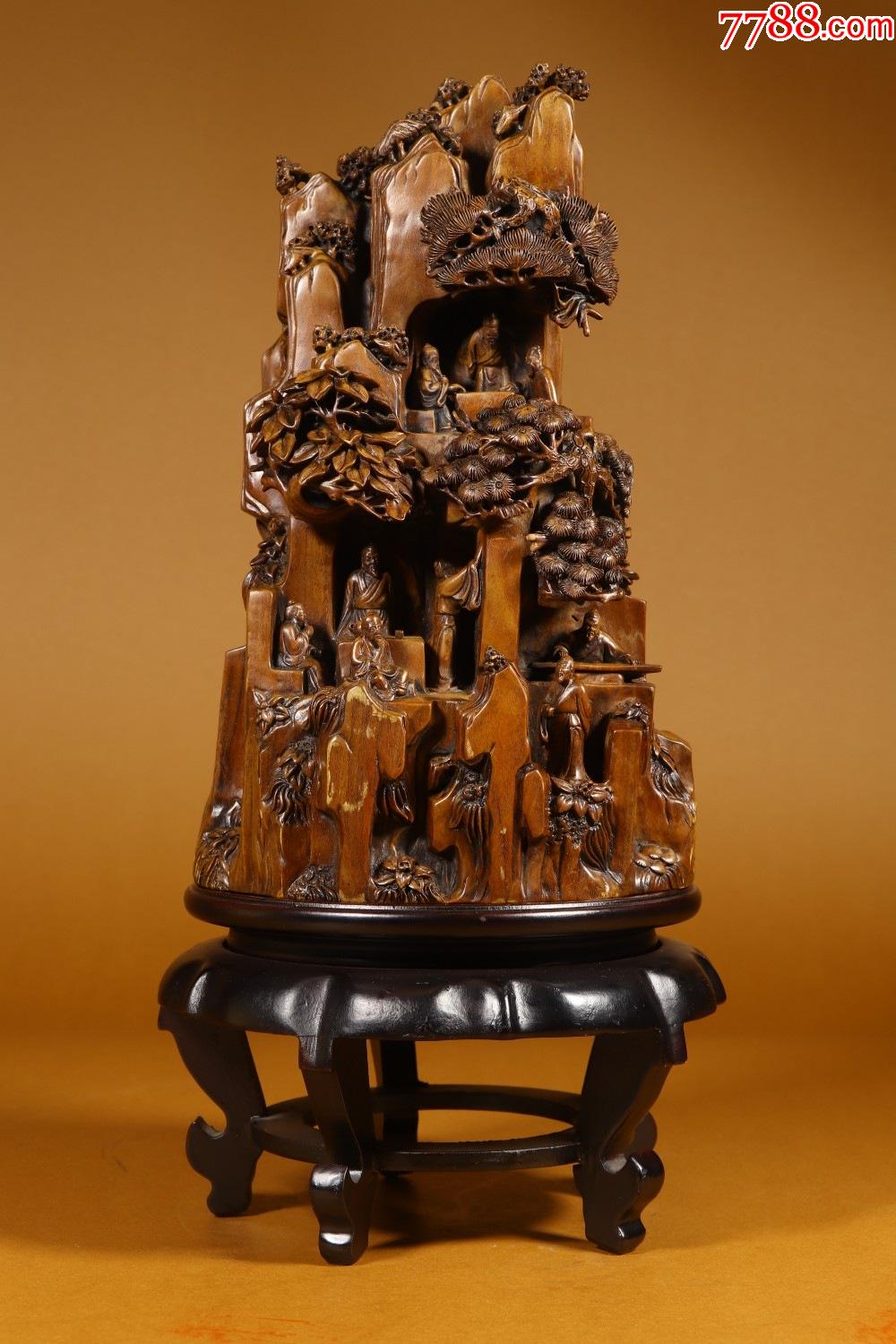 清黄杨木香山九老山子摆件-木雕摆件-7788商城__七七八八商品交易平台