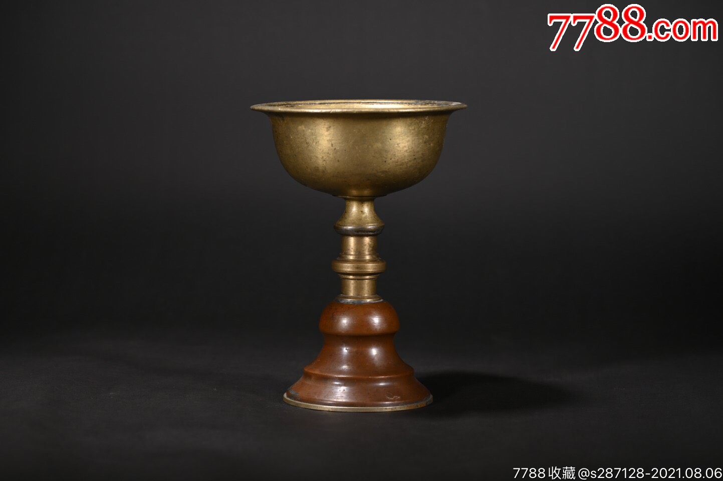 藏地双色铜酥油灯