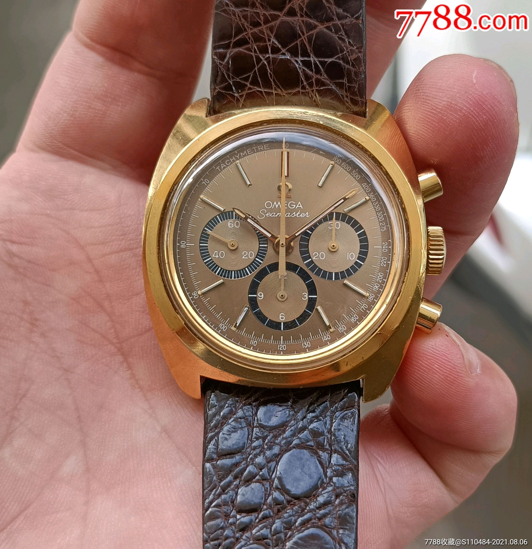 二手手表:瑞士古董欧米茄登月机芯861三眼计时码表.