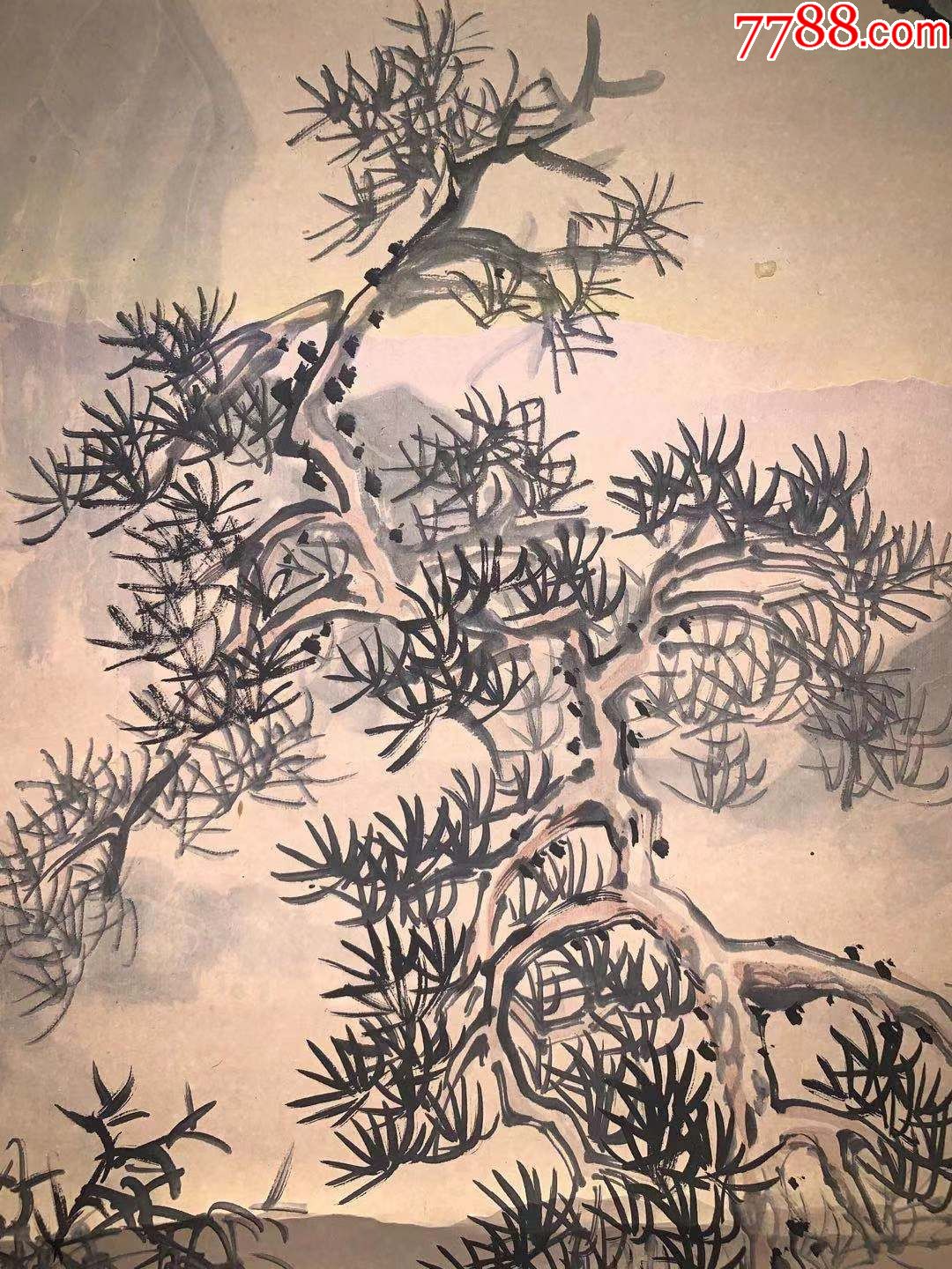 日本回流老字画纸本杉野仙山清末山水3429中古真迹书画-山水国画原作-7788字画网
