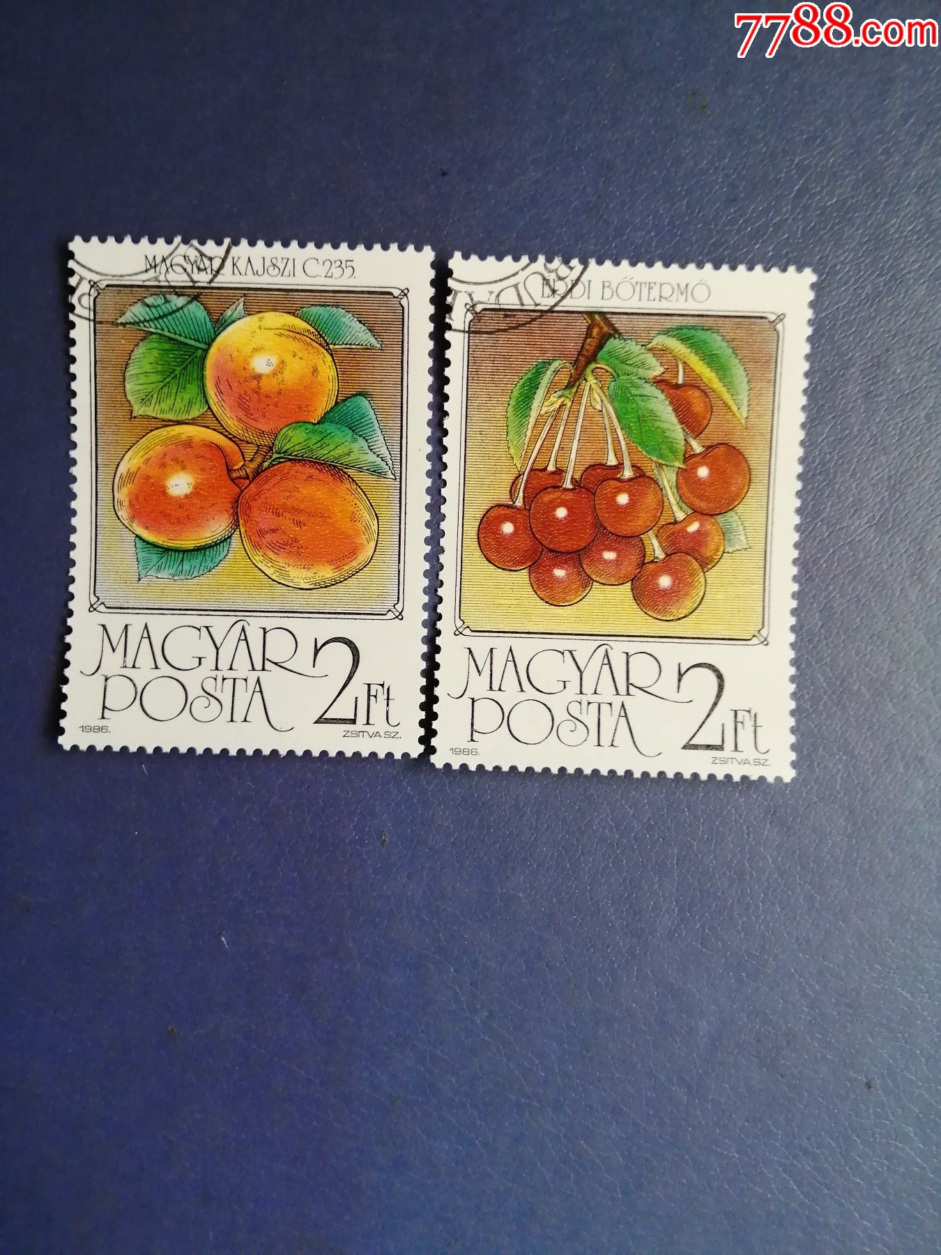 匈牙利邮票1986年水果2枚(盖销票)
