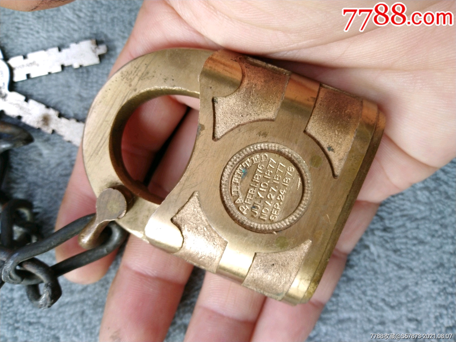 美国百年耶鲁大铜锁,库存_价格2300元【藏军阁】