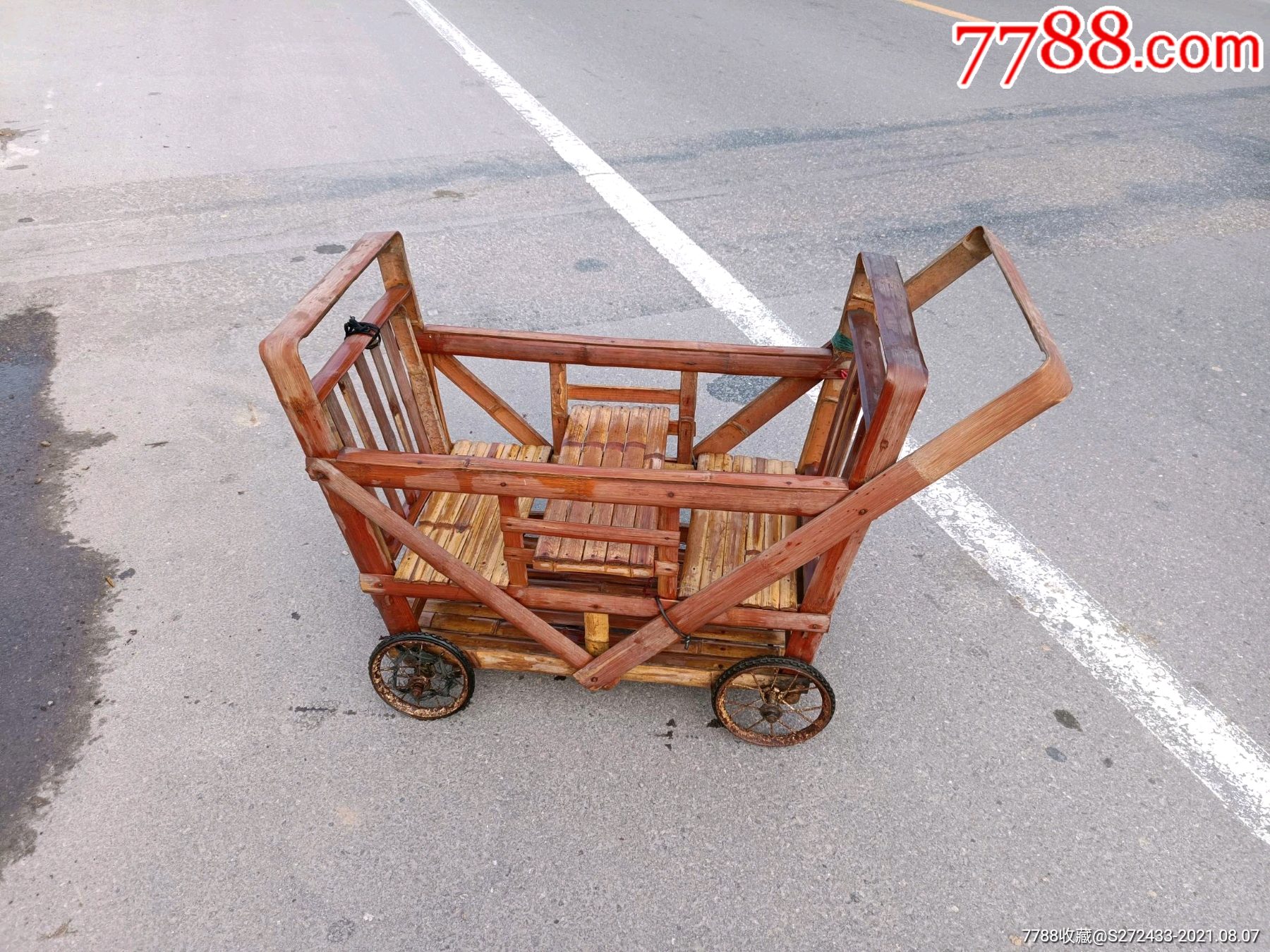 乡下收双胞胎五十年代老式宝马推车,完整,正常使用,品相如图_其他竹