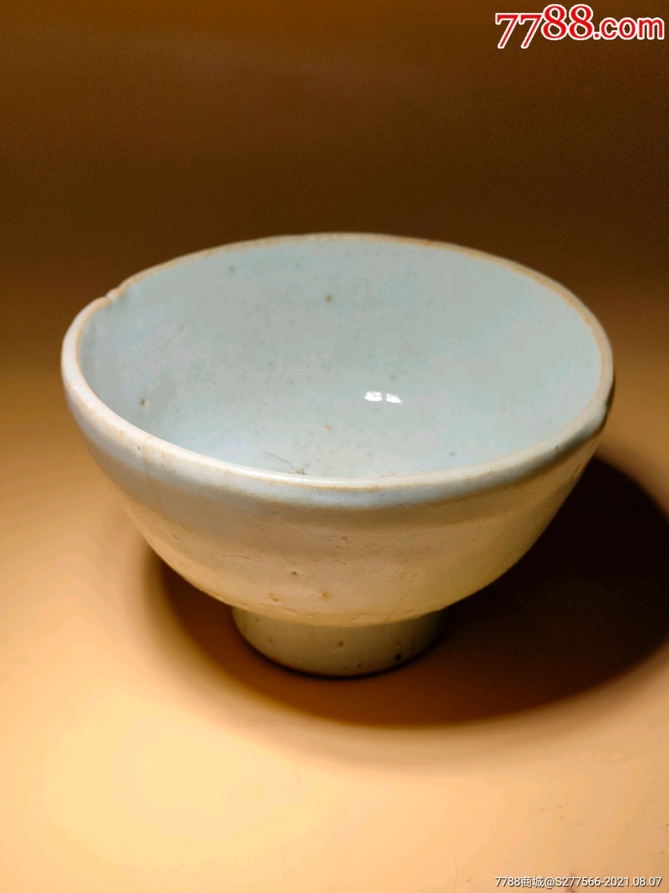 元末明初影青瓷高足酒碗