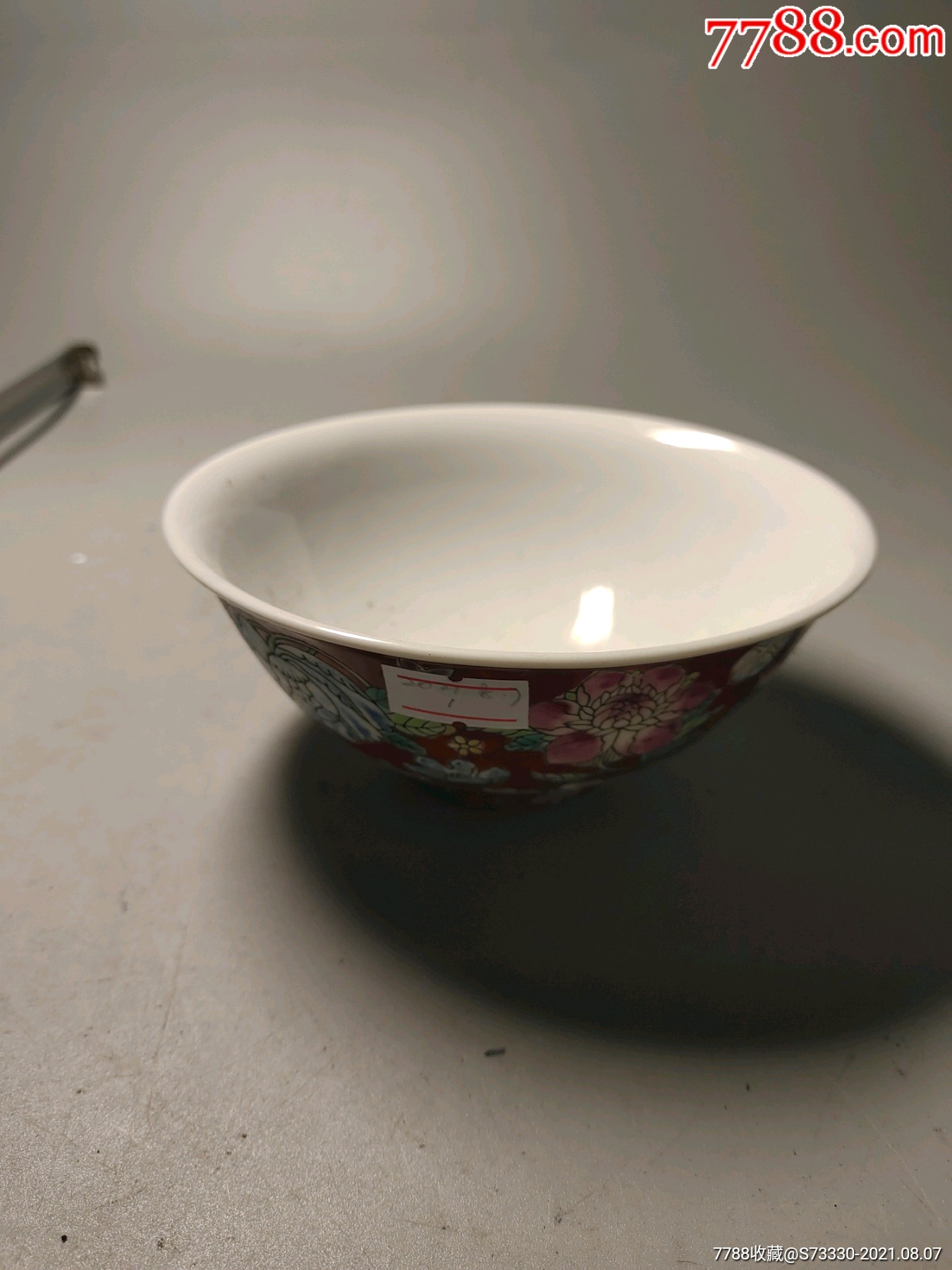 70年代左右景德镇粉彩万花不落地小碗一只1