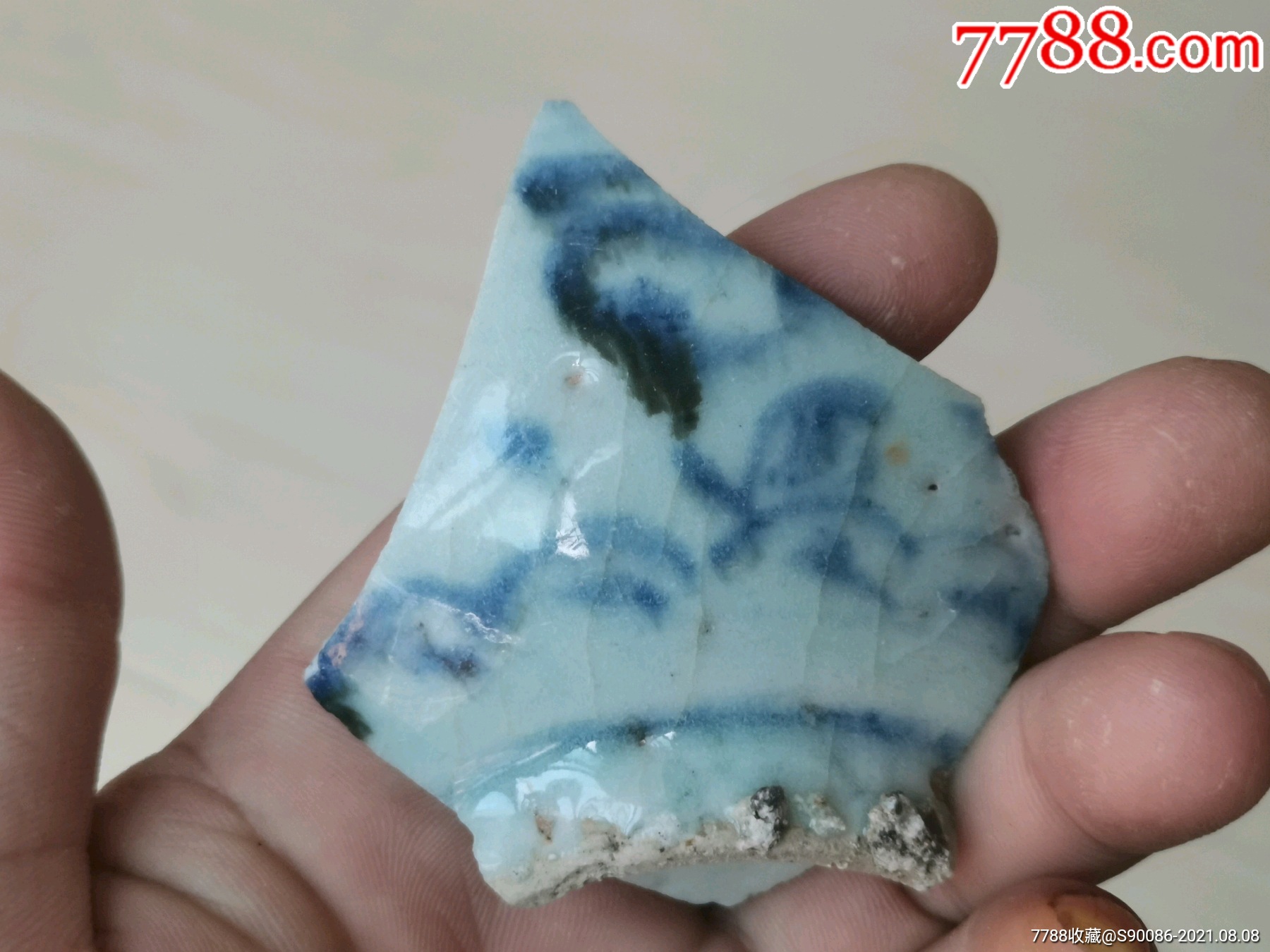 明代青花青料晕撒带铁锈斑标本