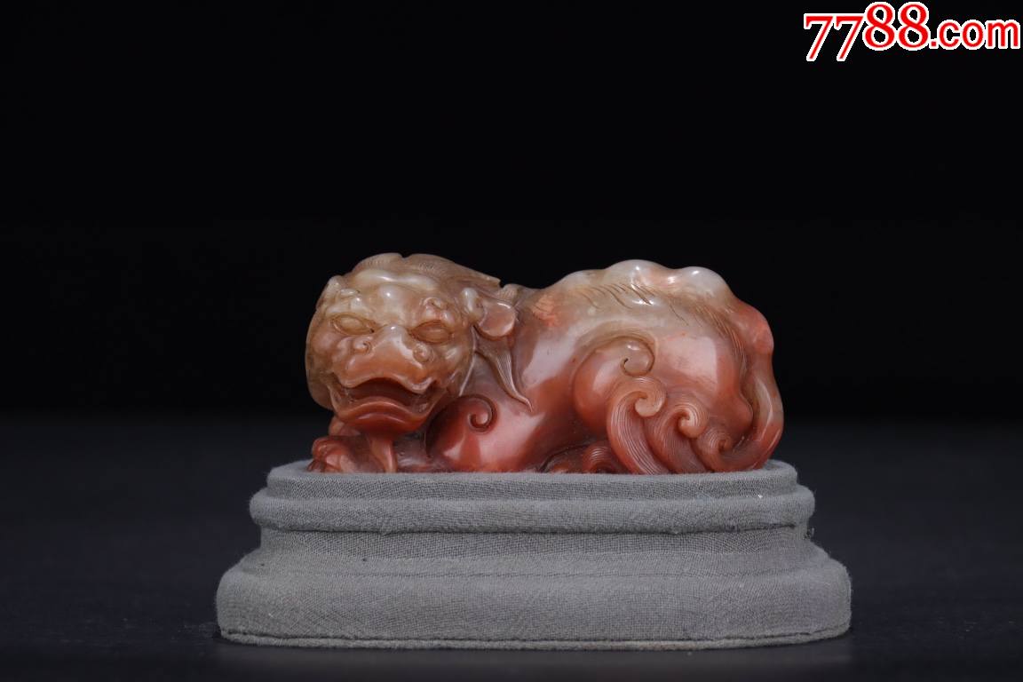 寿山芙蓉石雕瑞兽手把件a102s25f