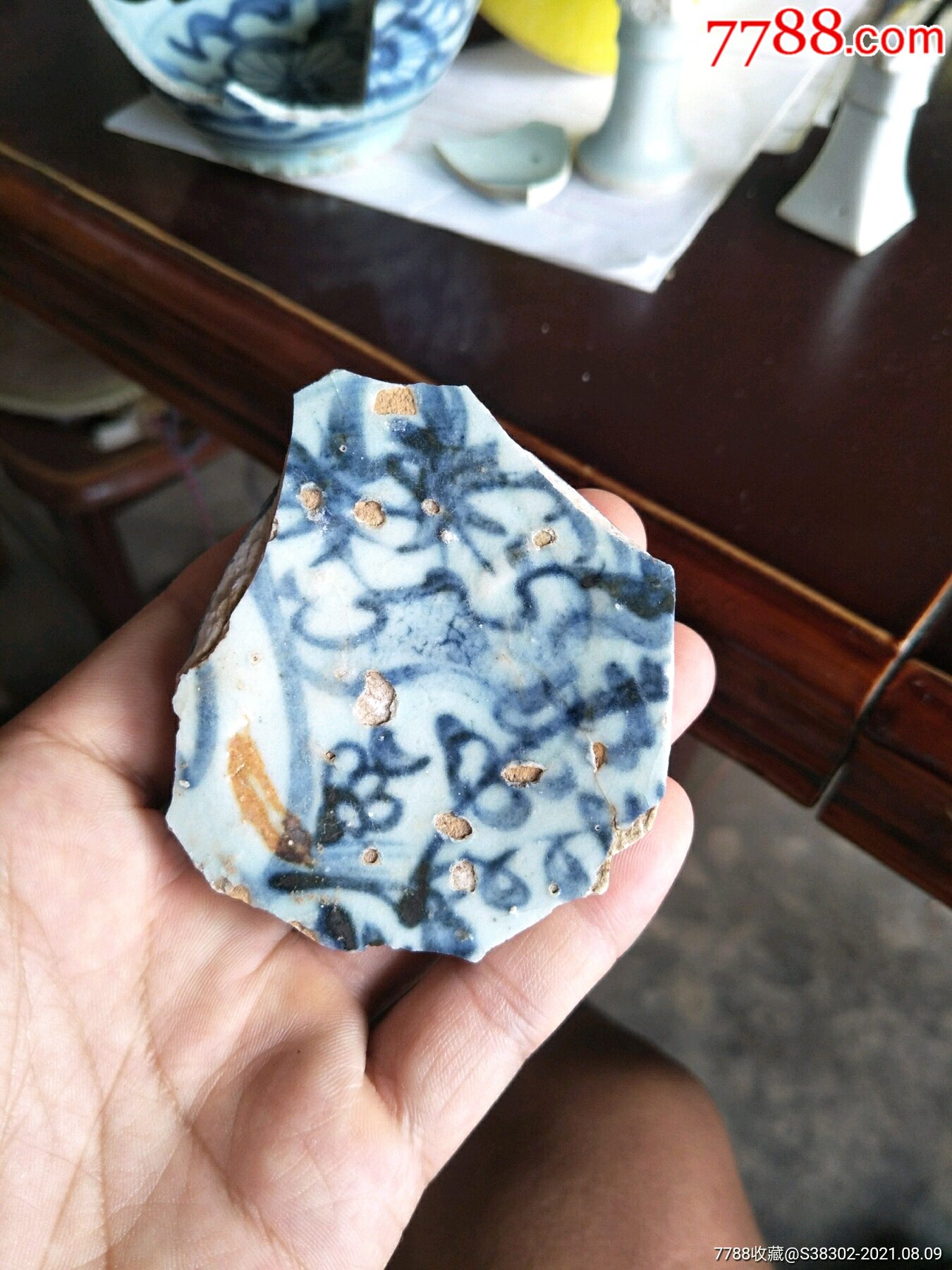 明代空白期青花碗底一枚京杭大运河出品_瓷片_第1张_7788瓷器