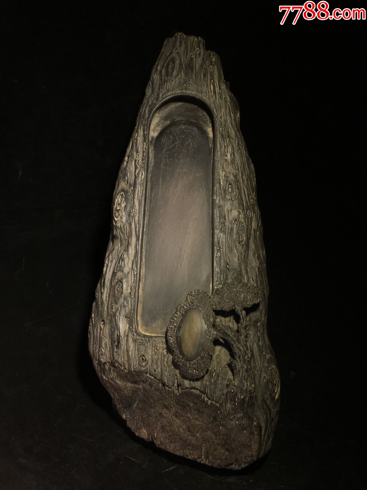 端石灵芝如意树桩端砚