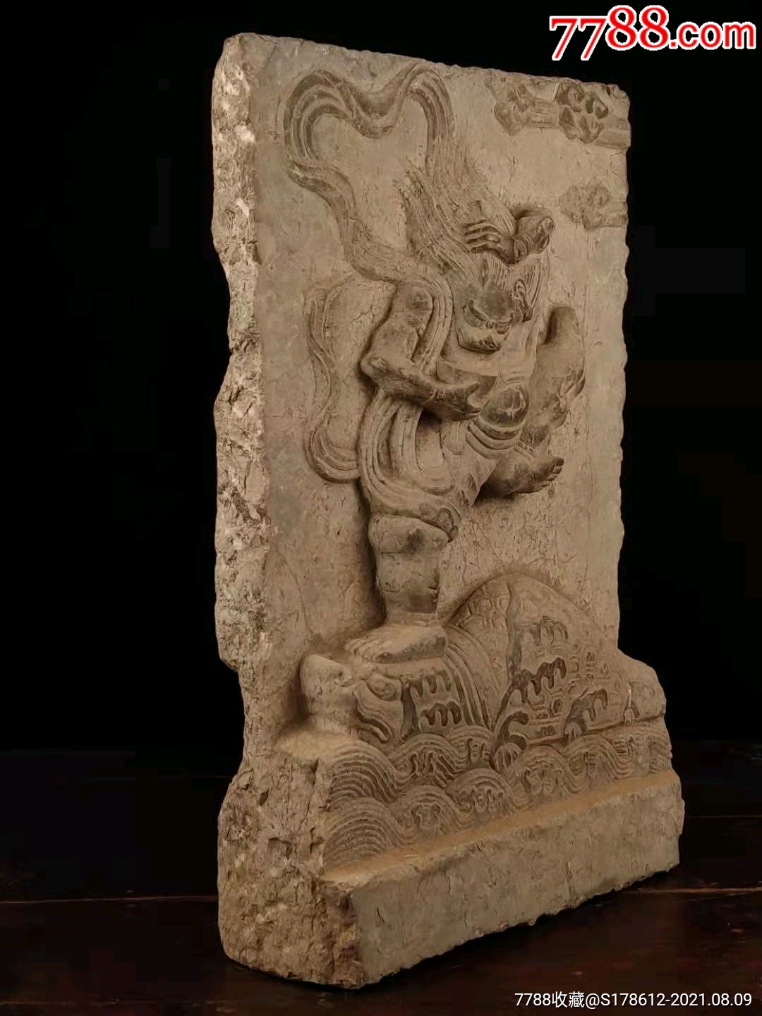 清代魁星点斗独占鳌头青石浮雕魁星是主宰文运的神魁星立于鳌头之上