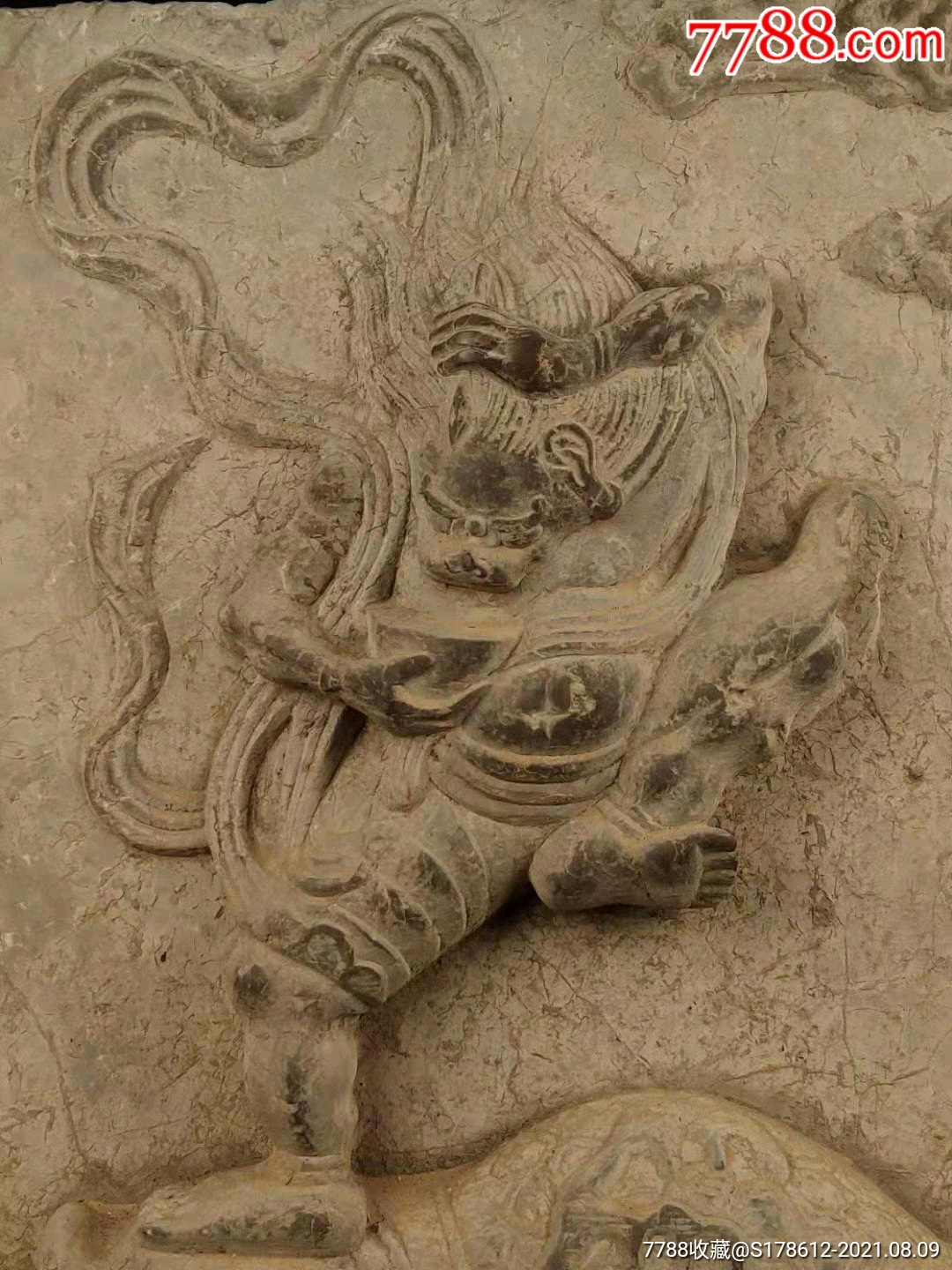 清代魁星点斗独占鳌头青石浮雕魁星是主宰文运的神魁星立于鳌头之上
