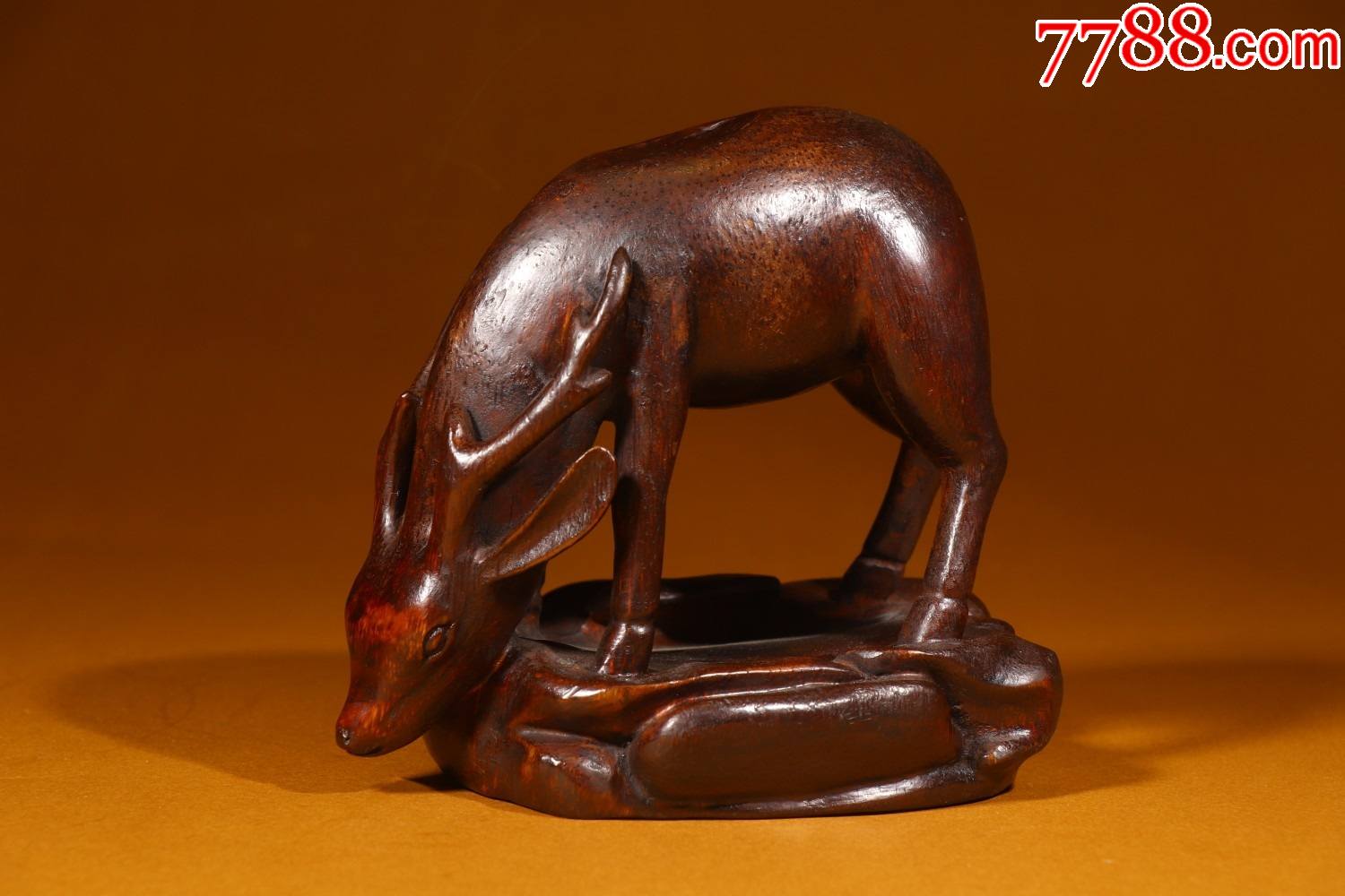 竹雕灵鹿摆件a84s36f-价格:4500元-se81932654-其他木制用品-零售