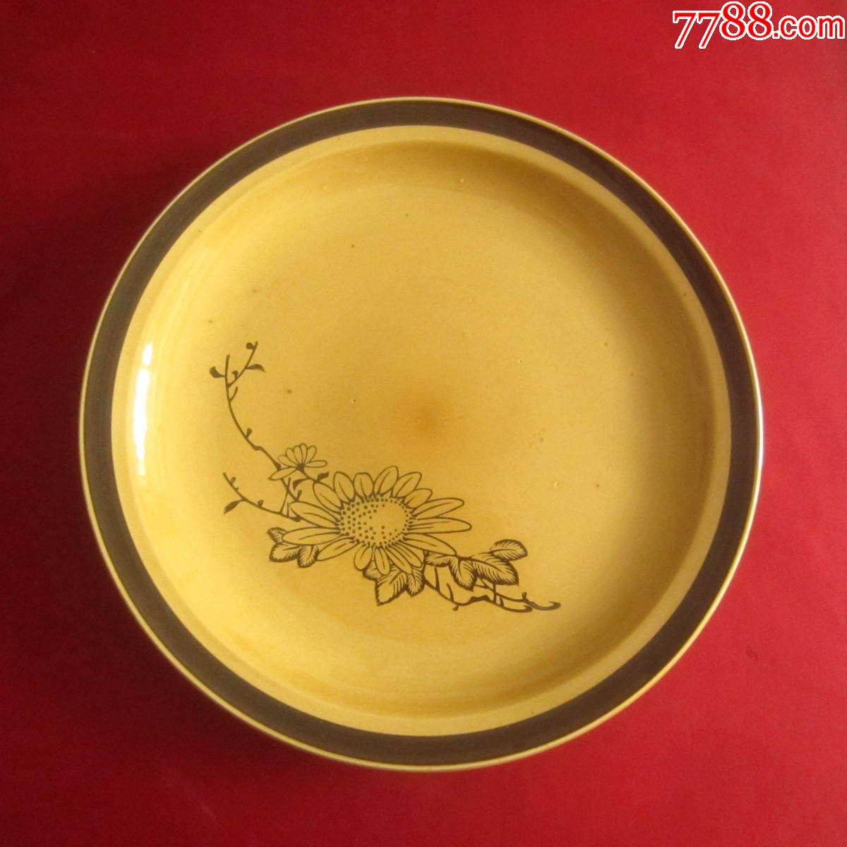 【湖南铜官——葵花】手绘瓷盘——釉下彩!品好漂亮!
