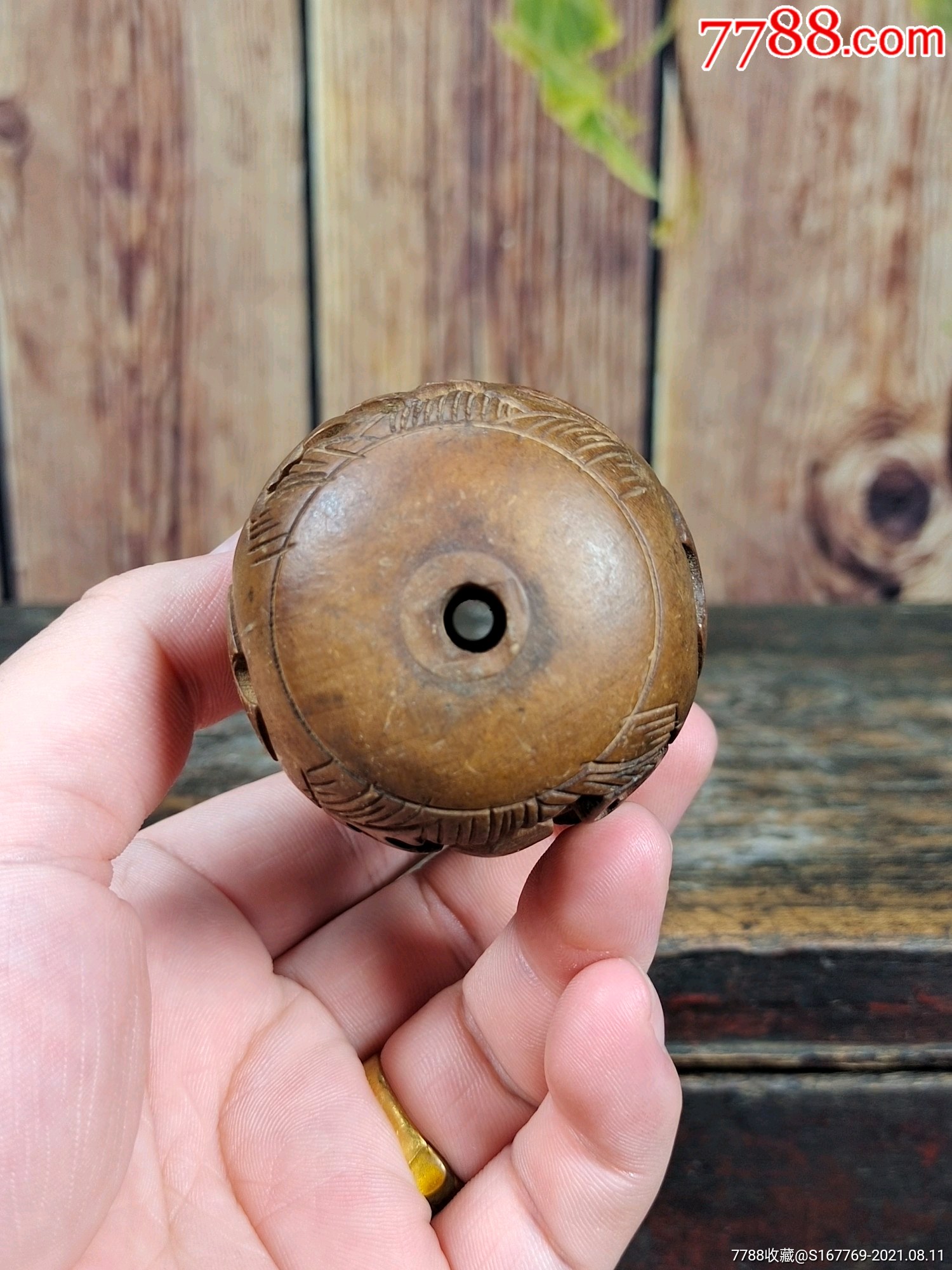 民国樟木雕刻葫芦造型出入平安挂件手把件