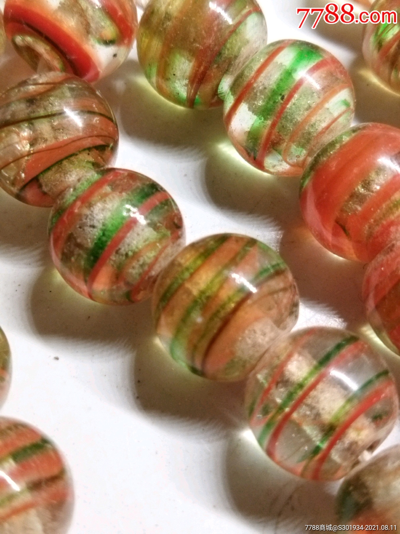 民国老搅胎珠子,老物件老琉璃老料器