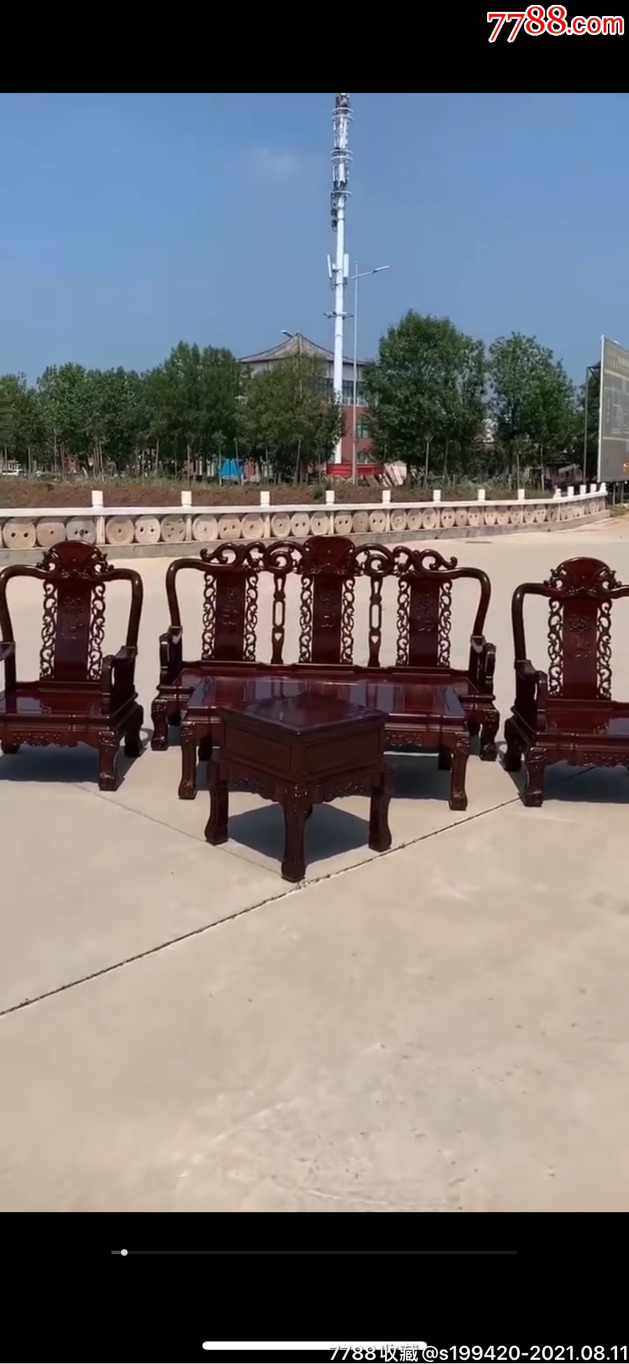 60年代老红木沙发五件套,精选上等红木制做而成,纯手工雕刻,品相一流