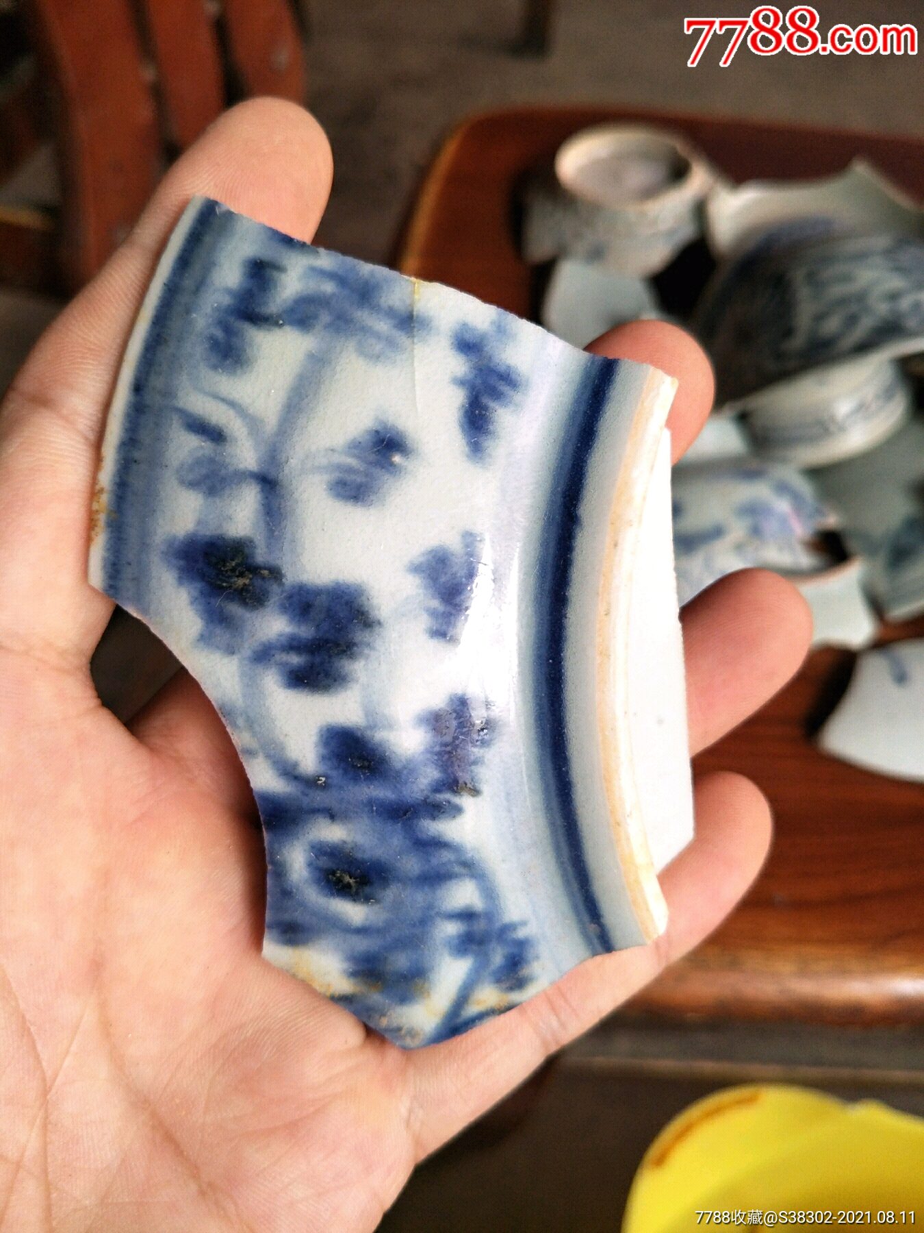 明代青花瓷片残片临清运河古玩店万枚瓷片标本馆